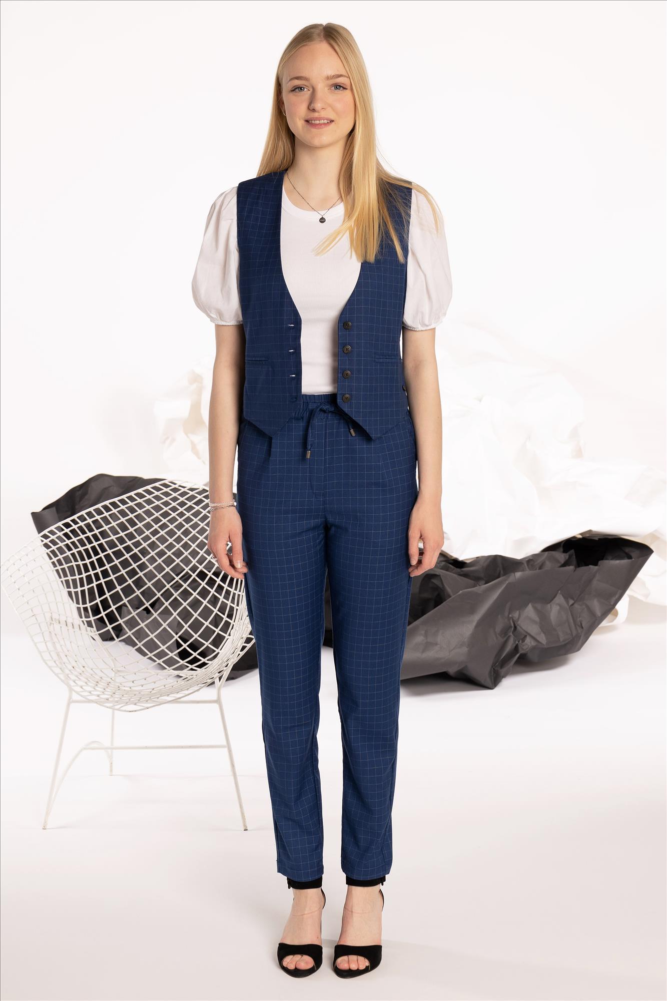 Nümph - Hoogblauw geruite Nuelizabeth Pant