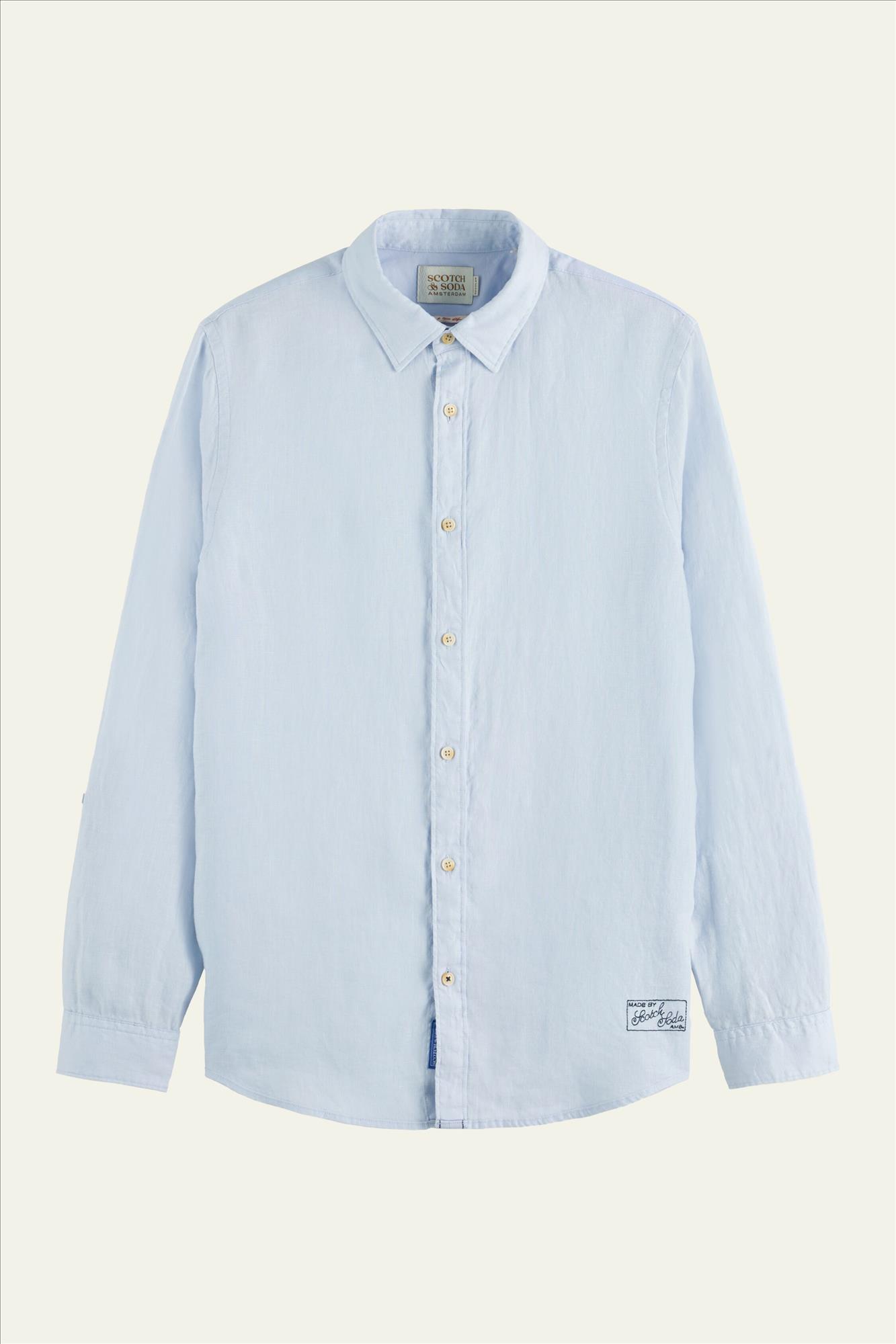 Scotch & Soda - Lichtblauw Linen hemd