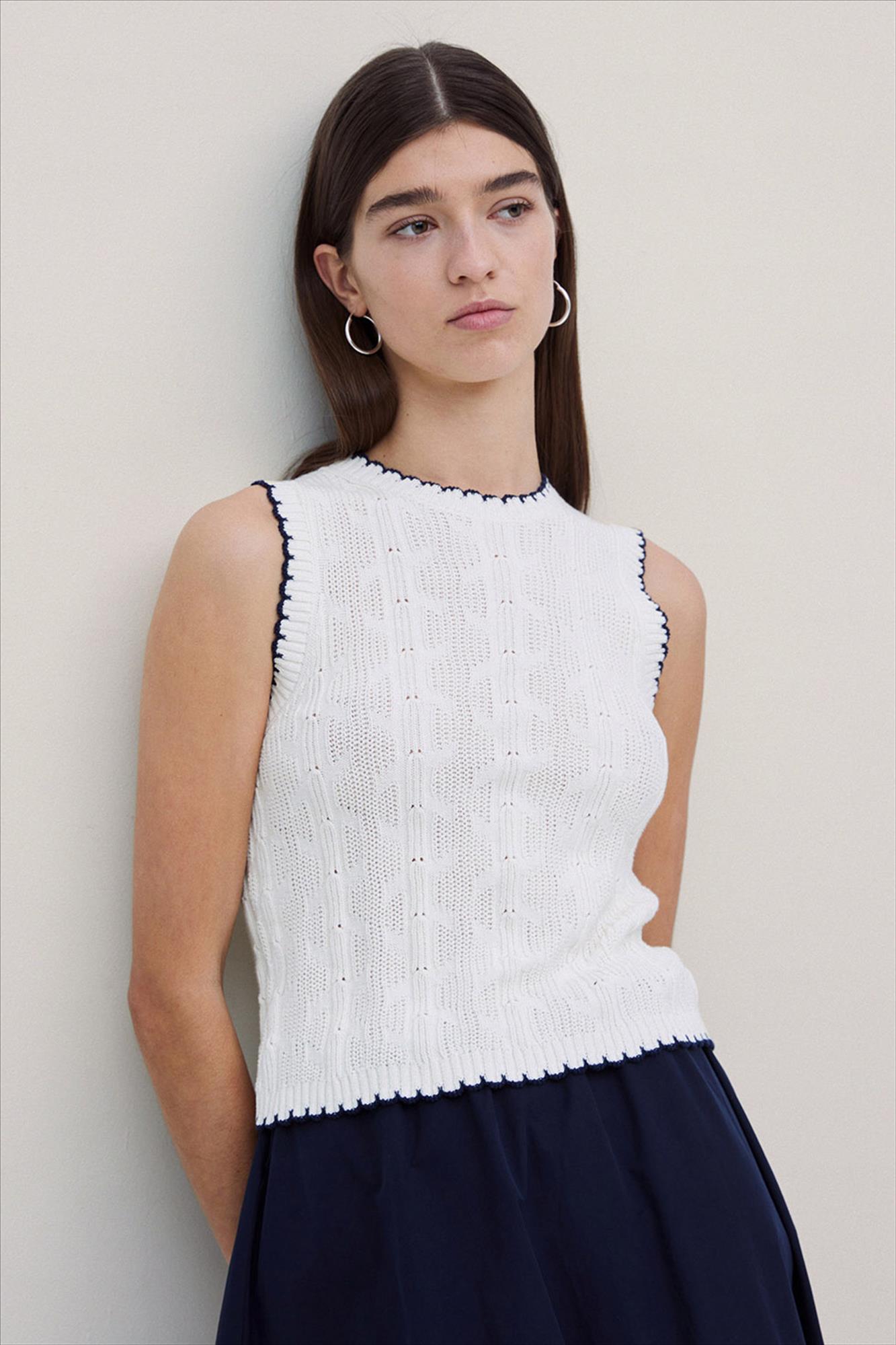 YERSE - Witte Reliëf debardeur