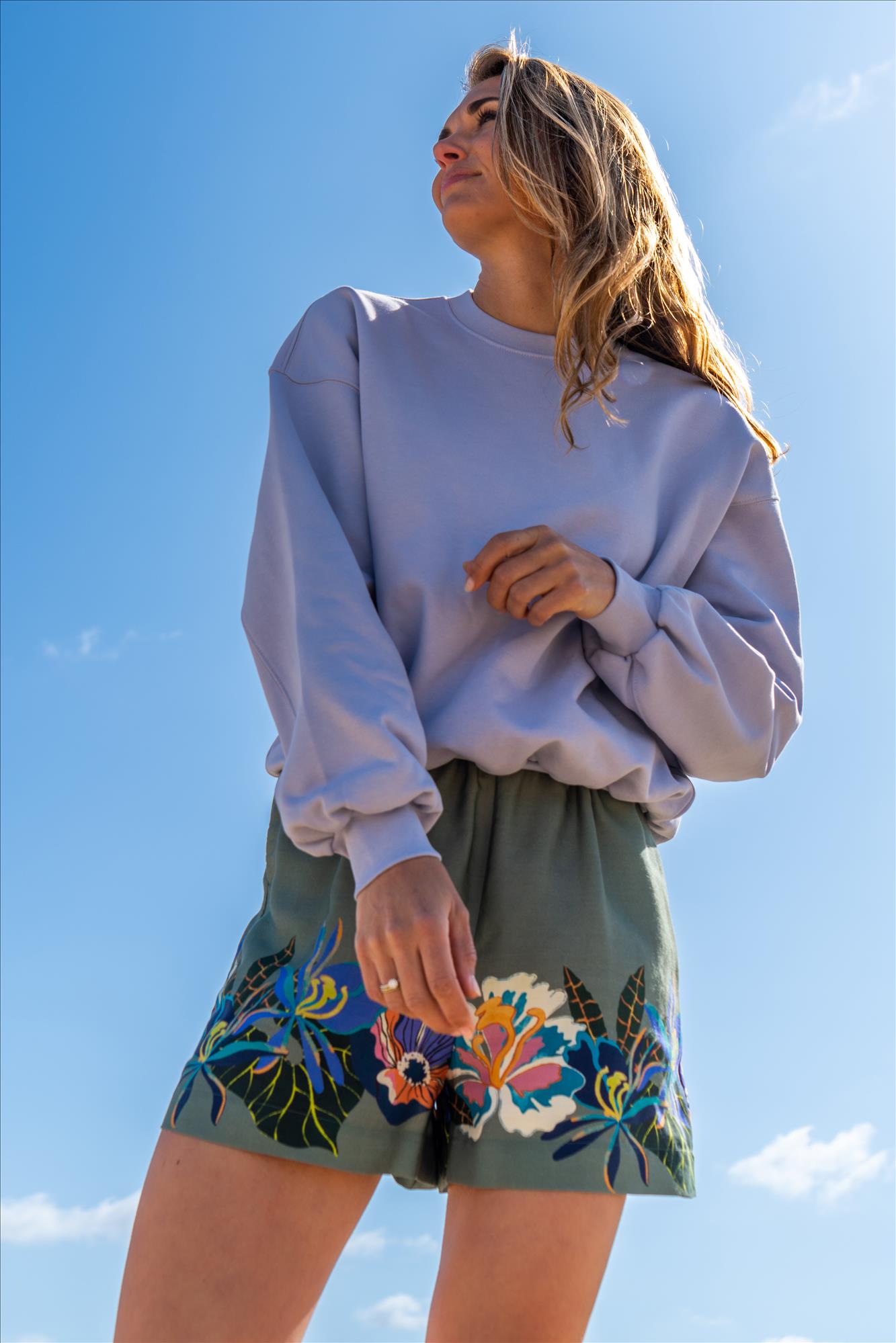 Dr. Denim - Lichtpaarse Lizl Ballonmouw sweater