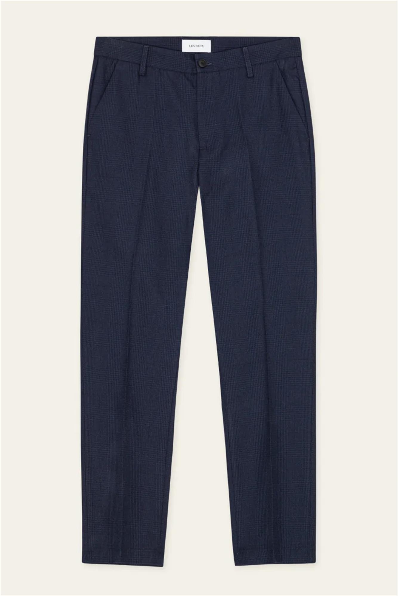 LES DEUX  - Donkerblauwe Como Houndstooth broek