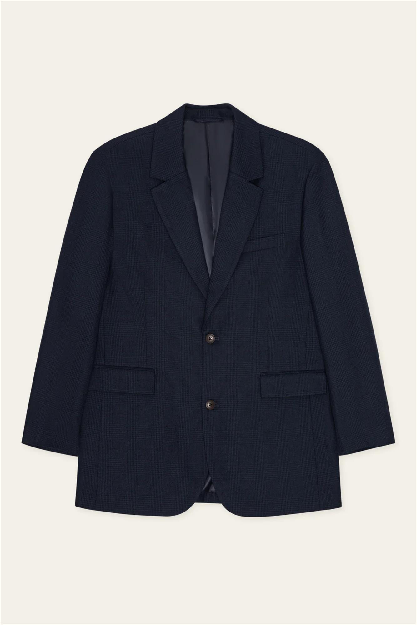 LES DEUX  - Donkerblauwe James Houndstooth blazer