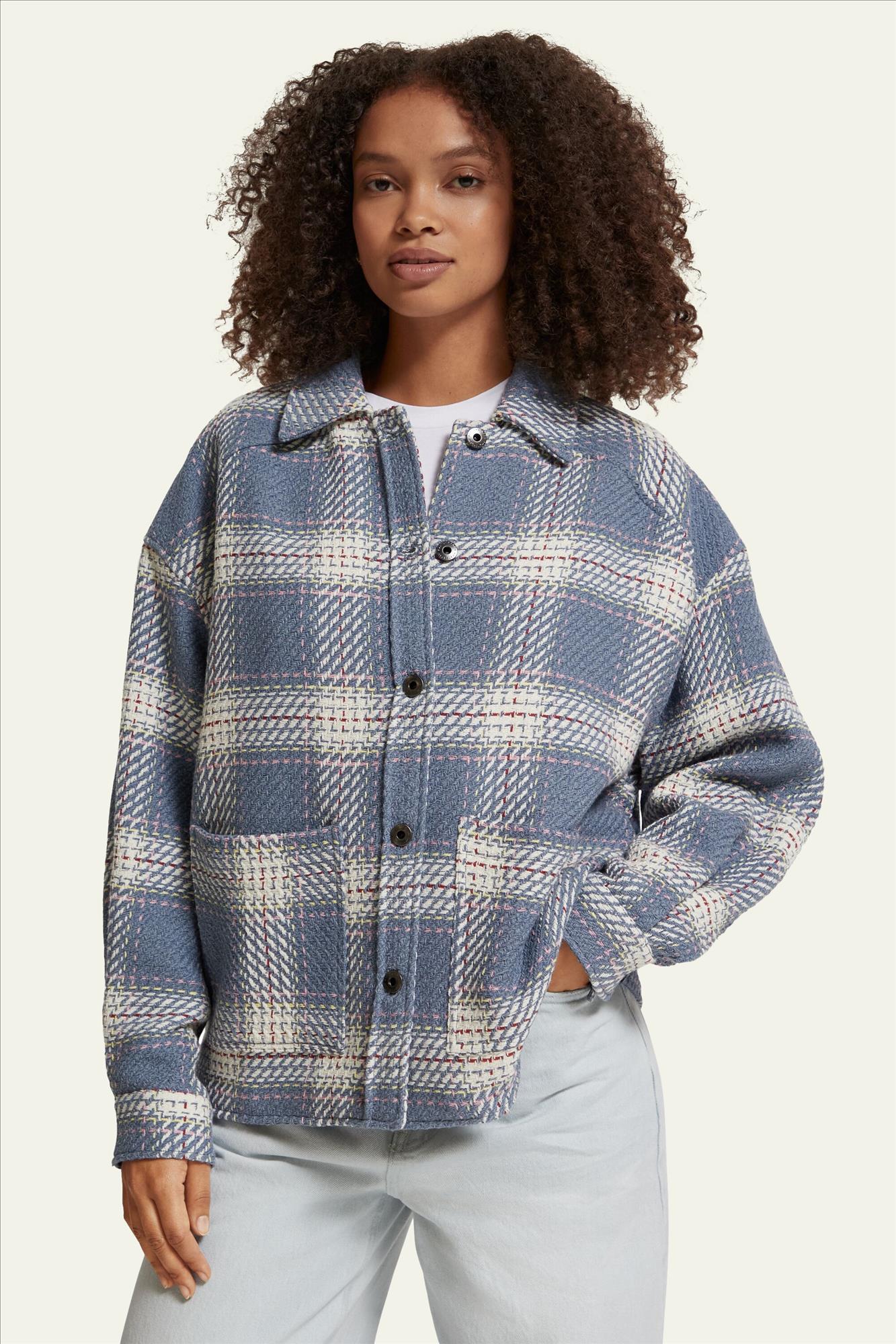 Scotch & Soda - Lichtblauwe Boucle jas