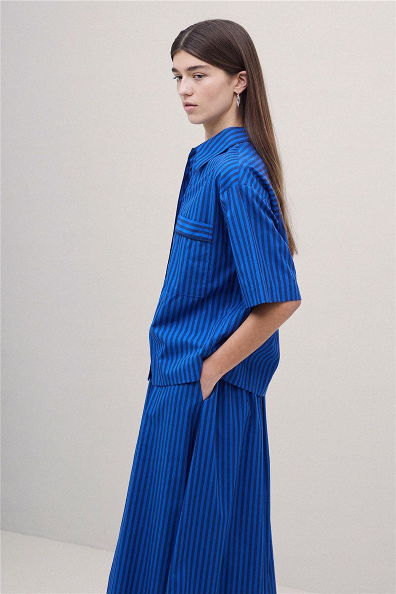 YERSE - Blauwe Bubble blouse