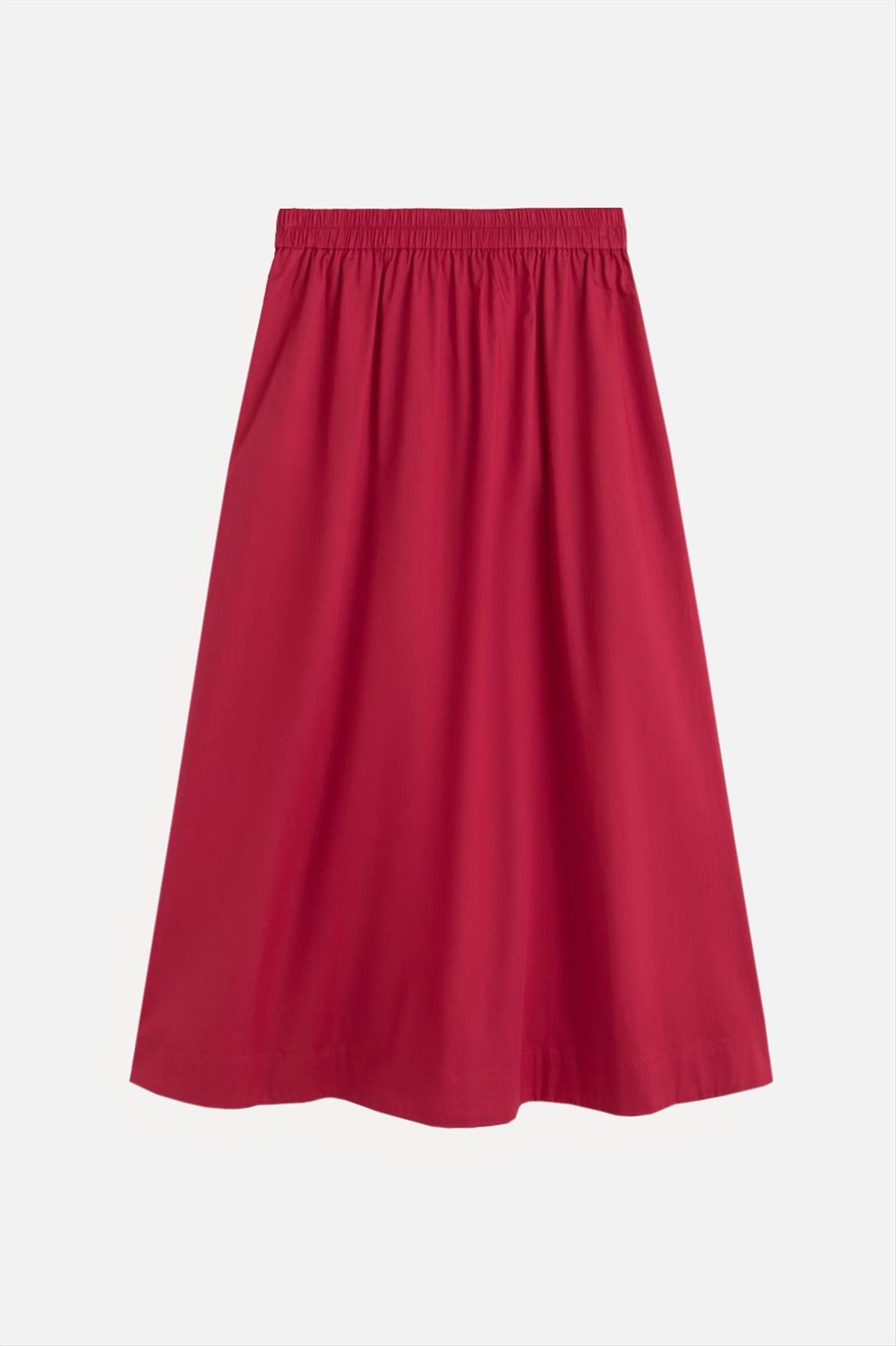 YERSE - Rode Poplin Midi rok