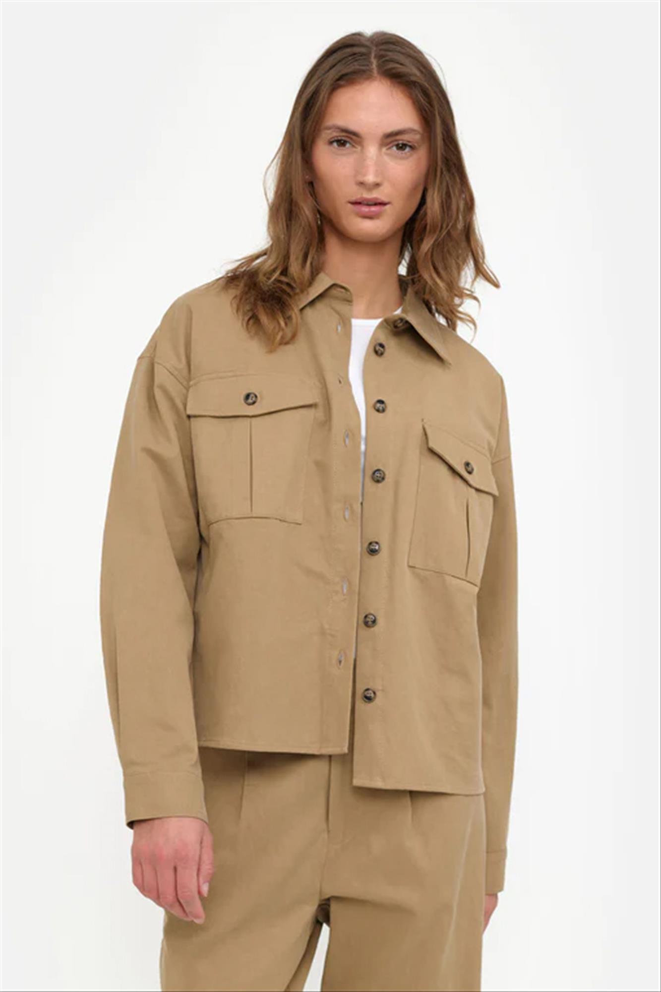 esmé studios - Beige Tamara overhemd