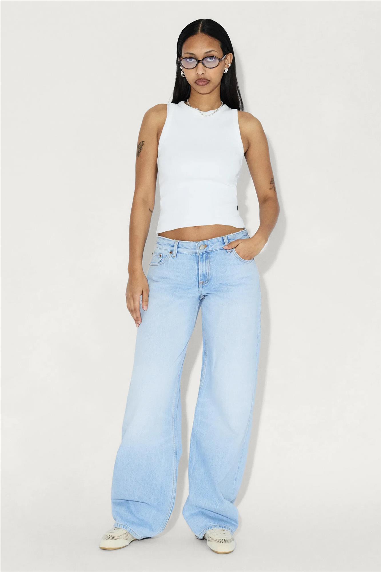 Dr. Denim - Lichtblauwe Hill wide straight jeans