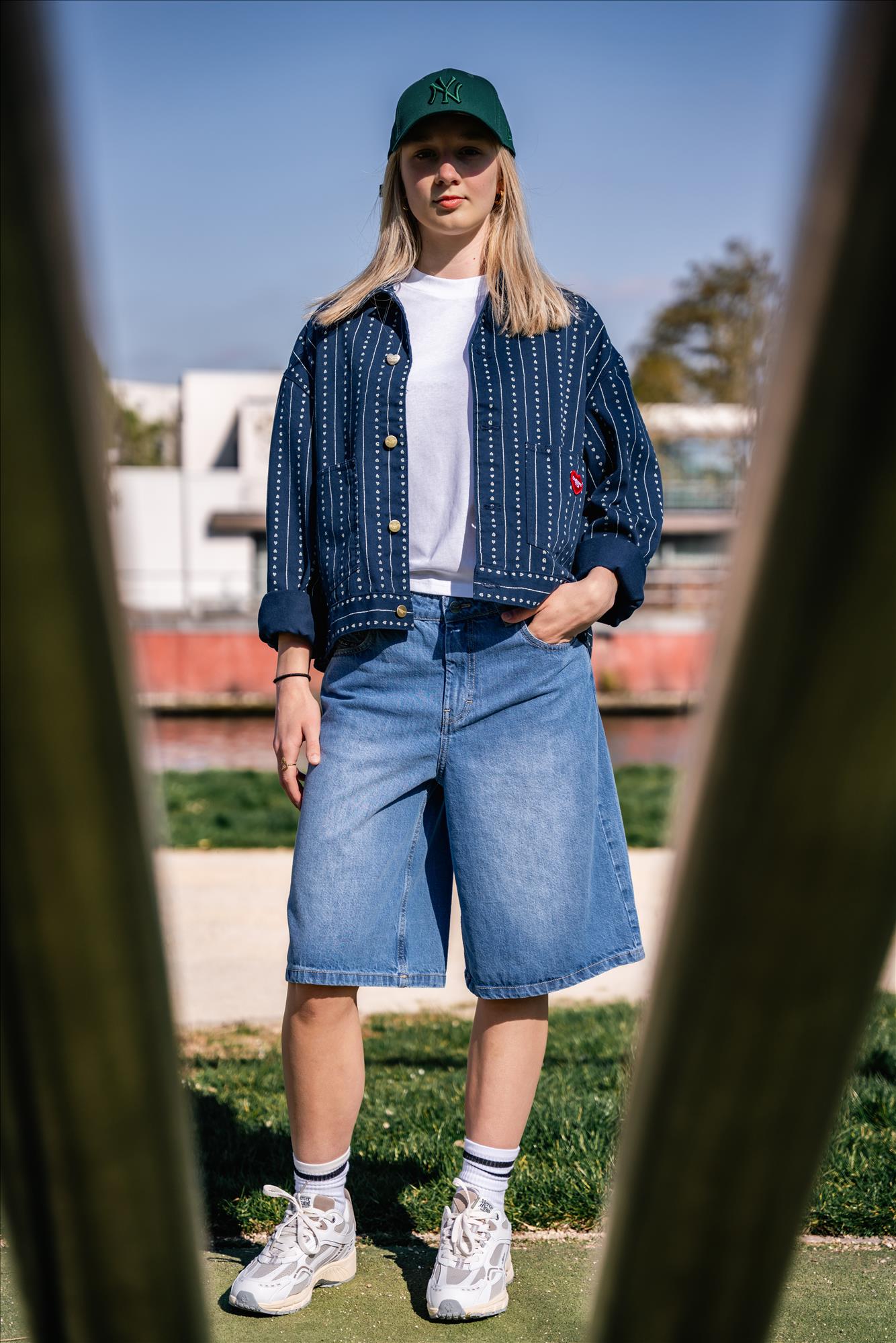 Reell - Blauwe Sienna Baggy jeansshort jort