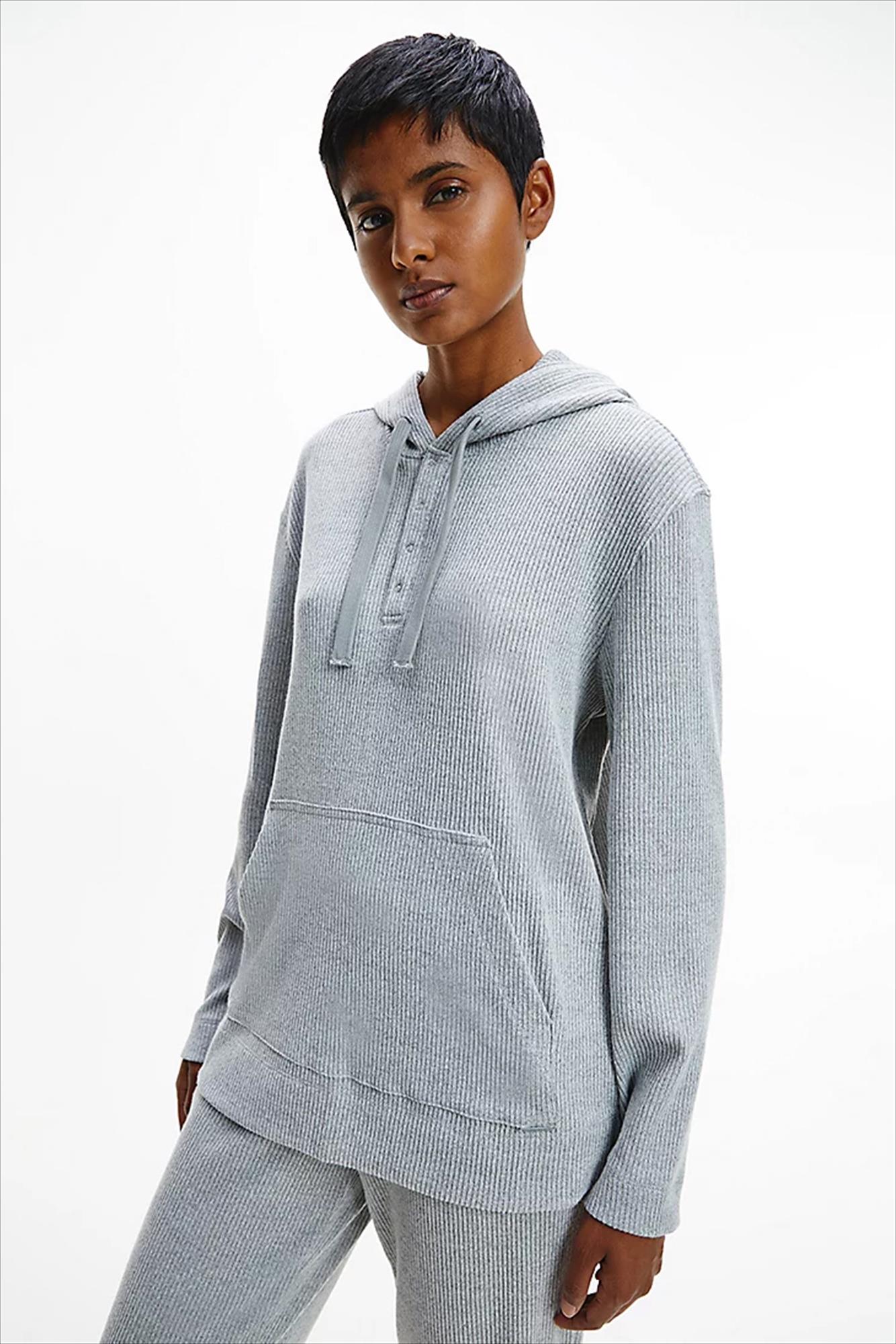 Calvin Klein Underwear - Grijze henley hoodie