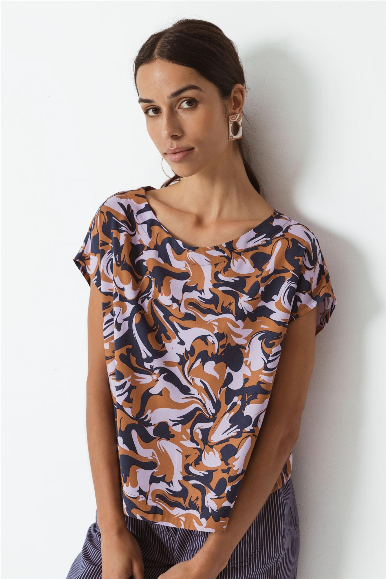 SkunkFunk - Lila-bruine Orbara blouse