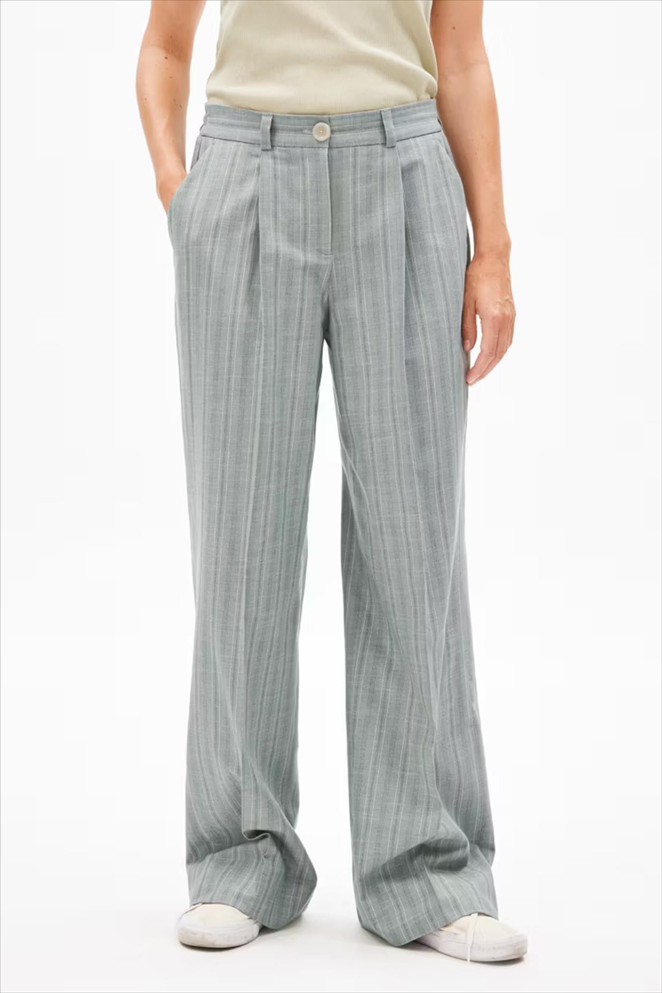 Armed Angels - Mintgroene Numaali Stripe broek