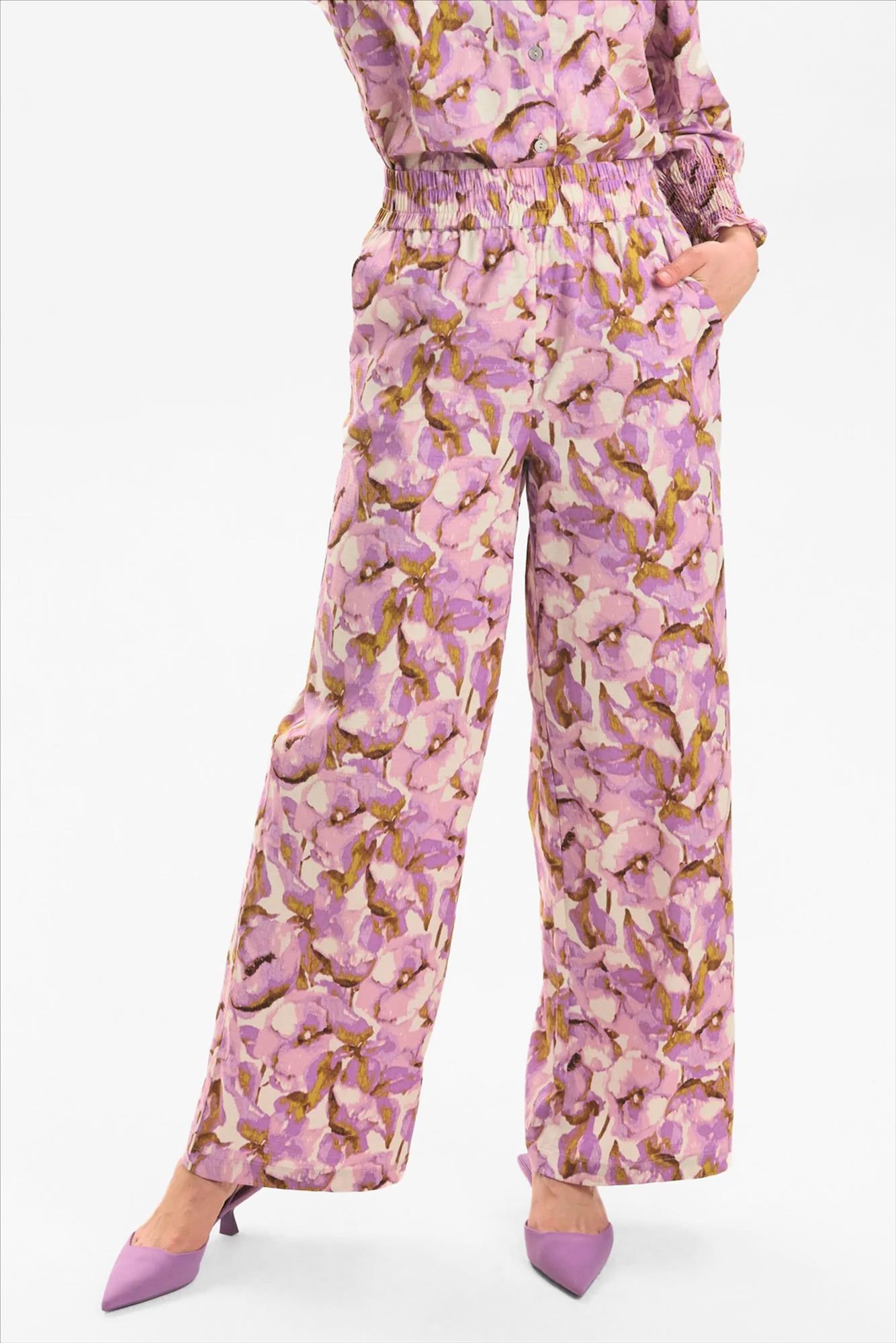 Nümph - Ecru-roze Edita broek