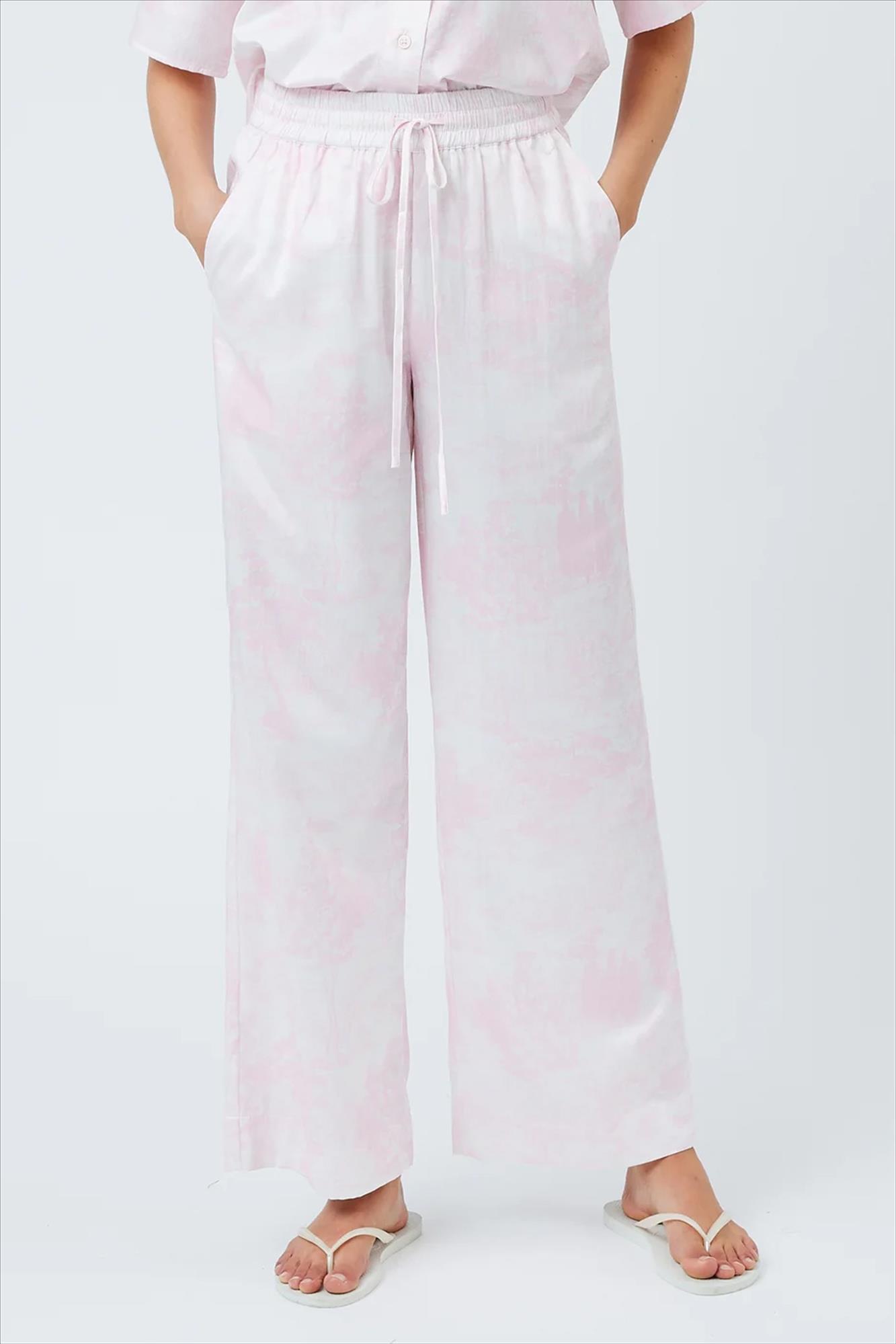 Minimum - Ecru-Lichtroze Dorola broek