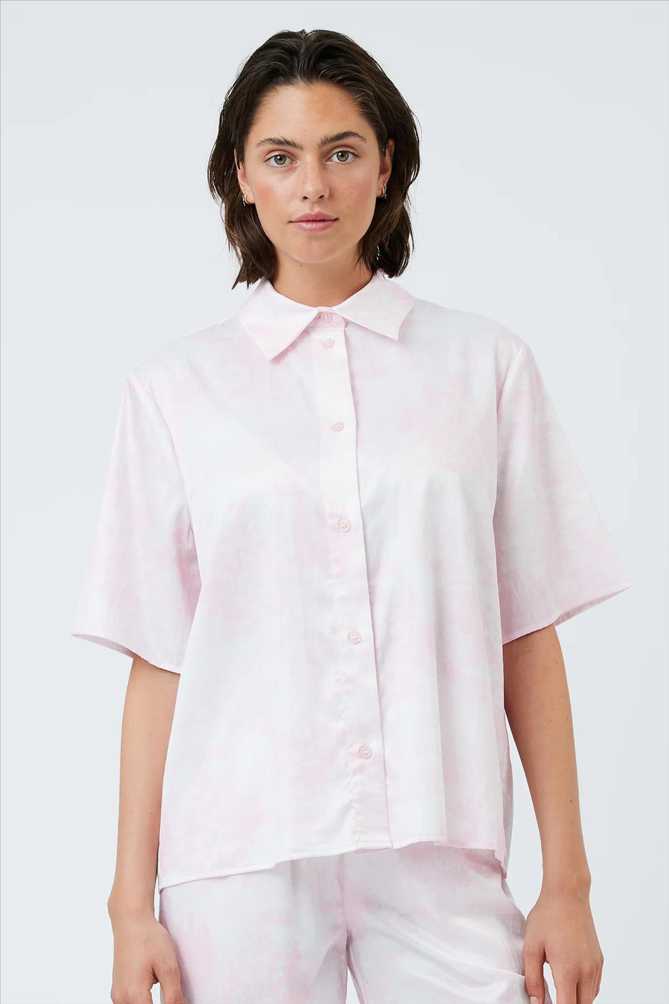 Minimum - Ecru-Lichtroze Anvas blouse