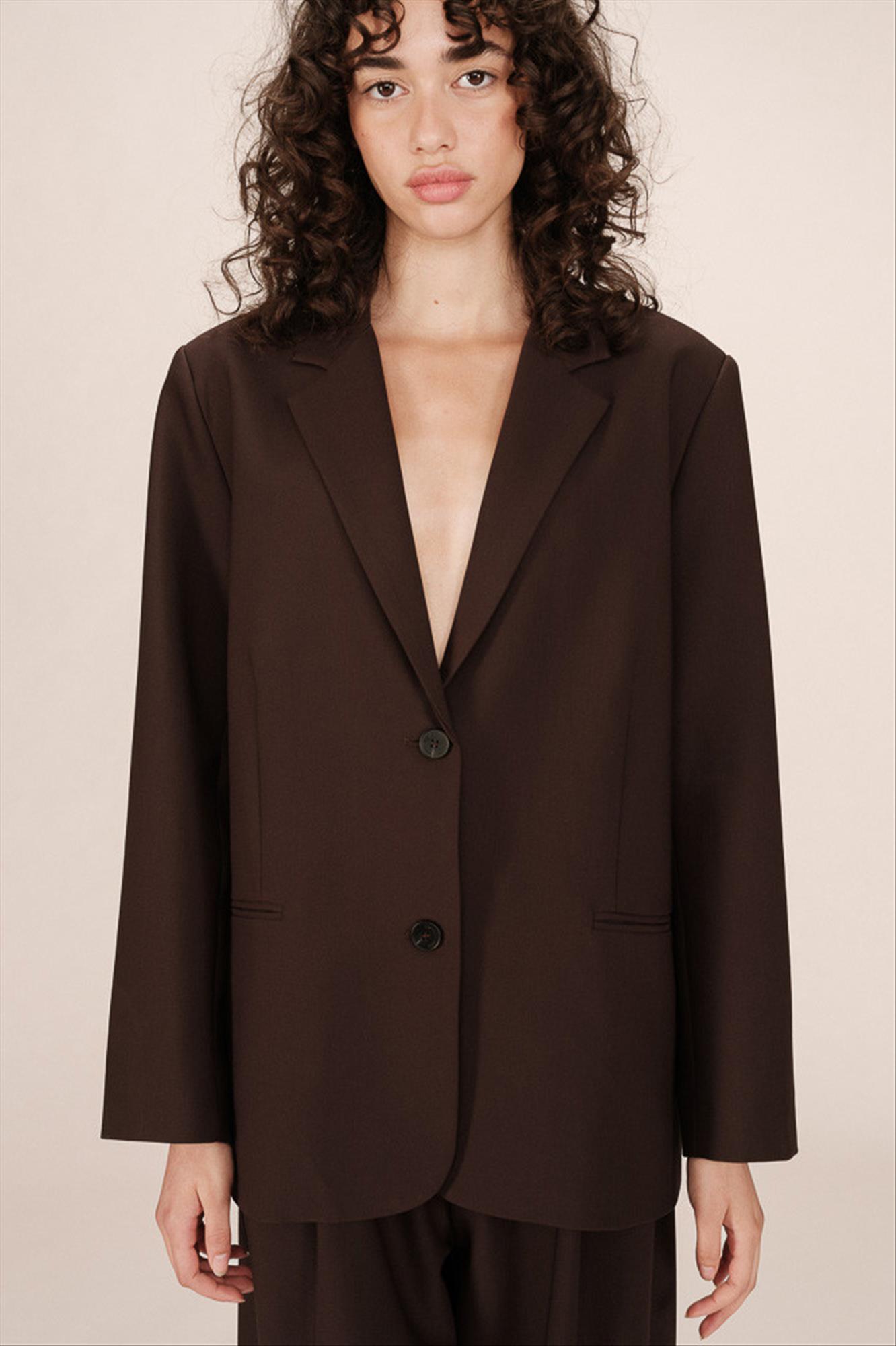 Grace & Mila - Donkerbruine Strong blazer