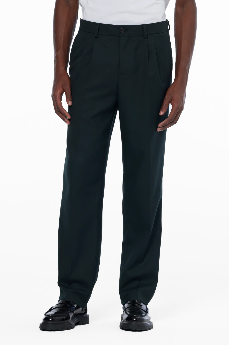 Scotch & Soda - Donkergroene Relaxed Straight chino broek