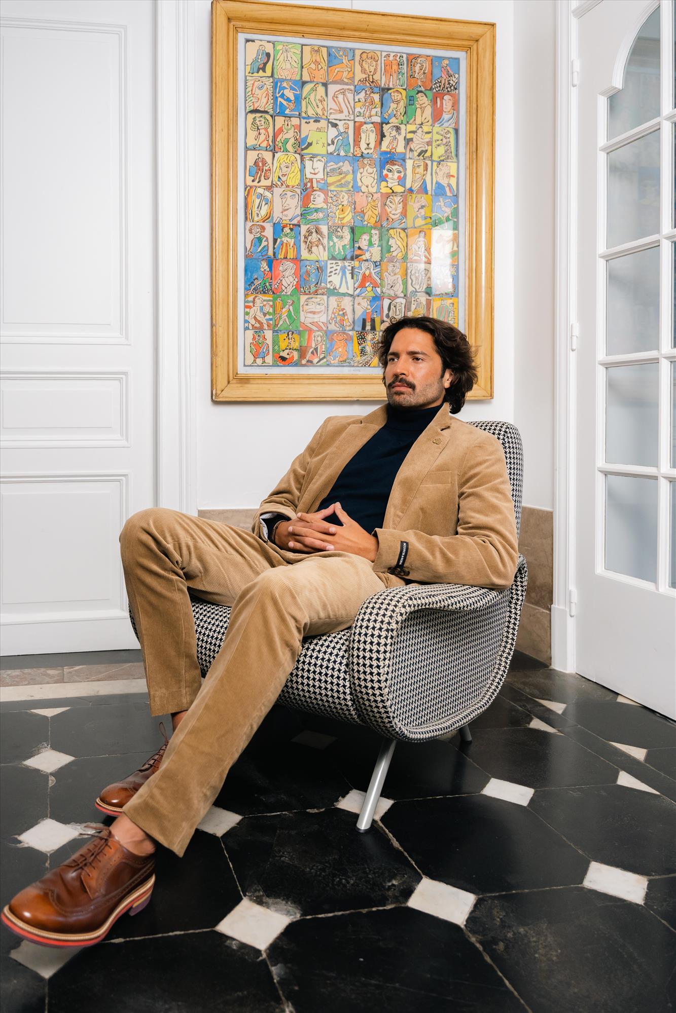 Scotch & Soda - Zandkleurige Blake Regular Slimfit Chino met plooi