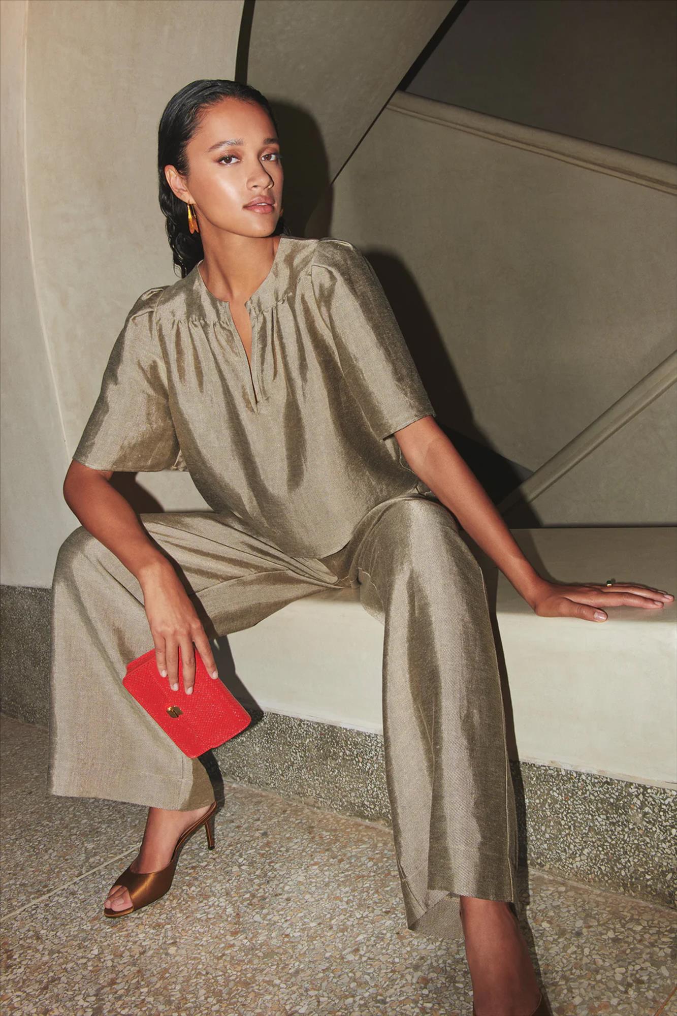 BY BAR - Gouden Blake Gloss blouse