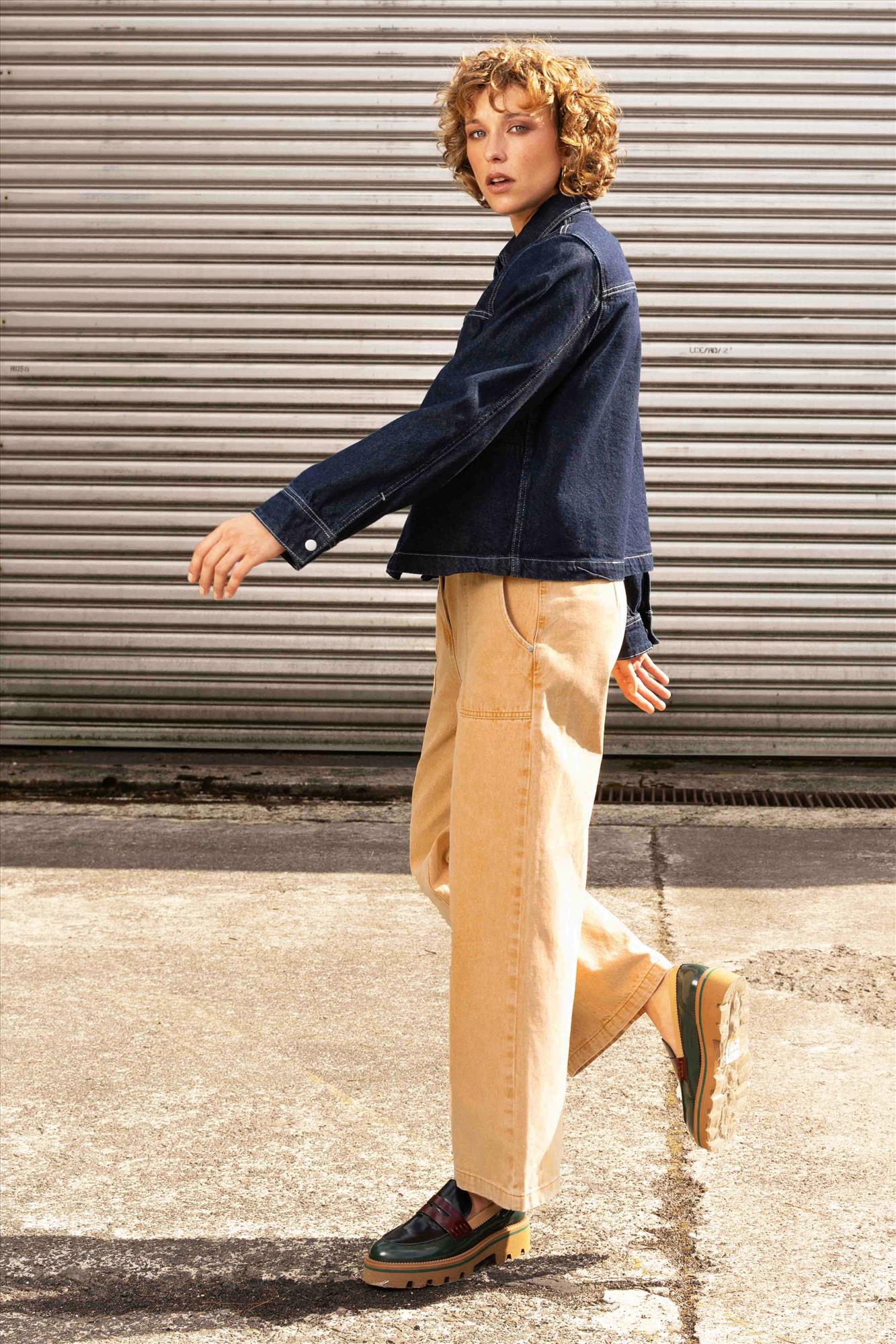 FRNCH - Pasteloranje wide jeans