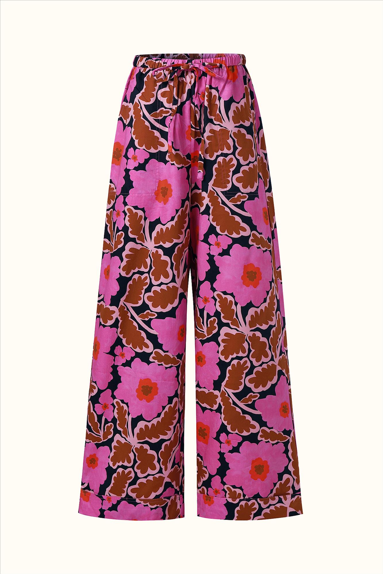 FRNCH - Roze-Bruine Lotus broek