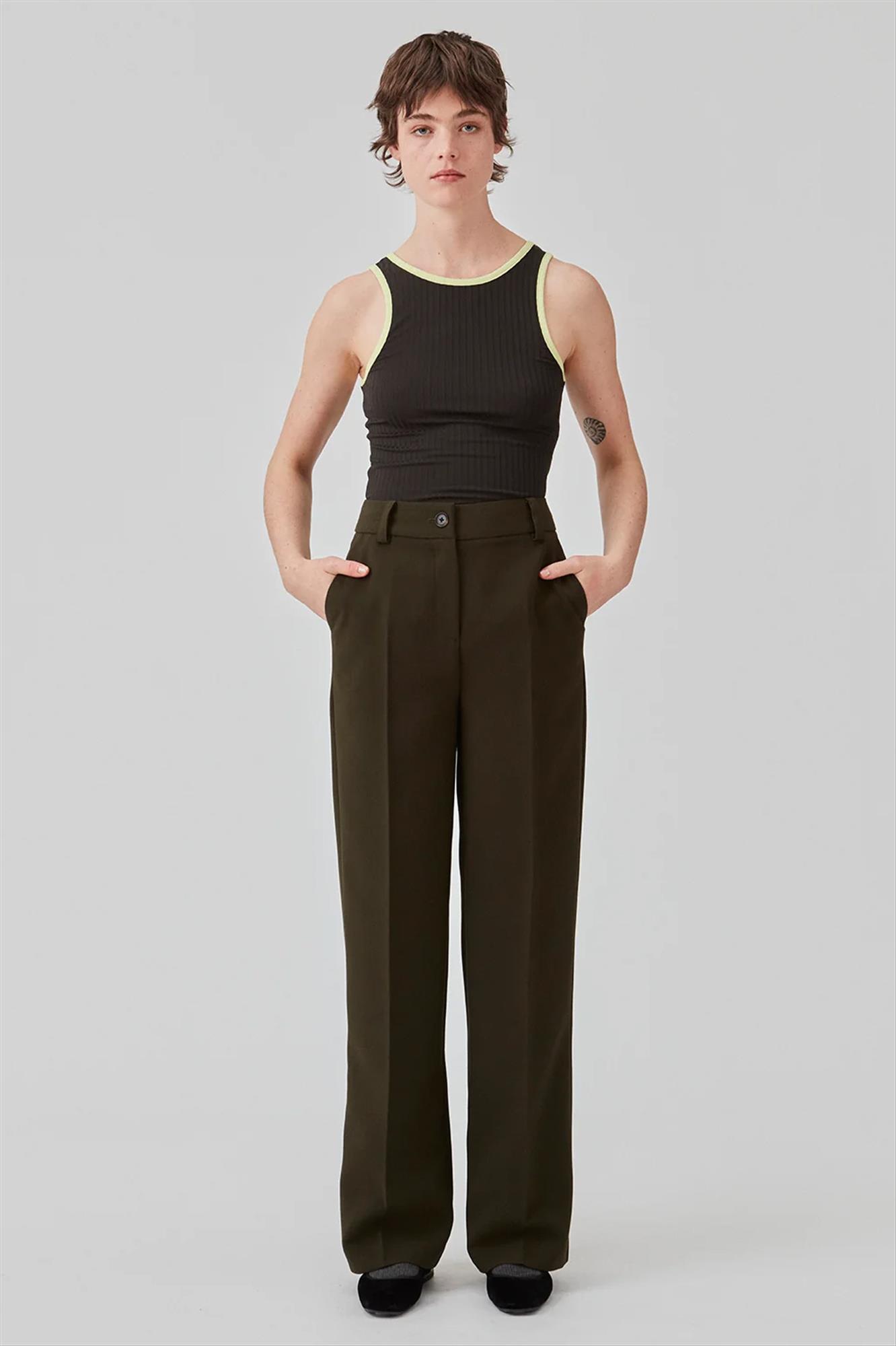 Modström - Donkergroene Gale kostuumbroek