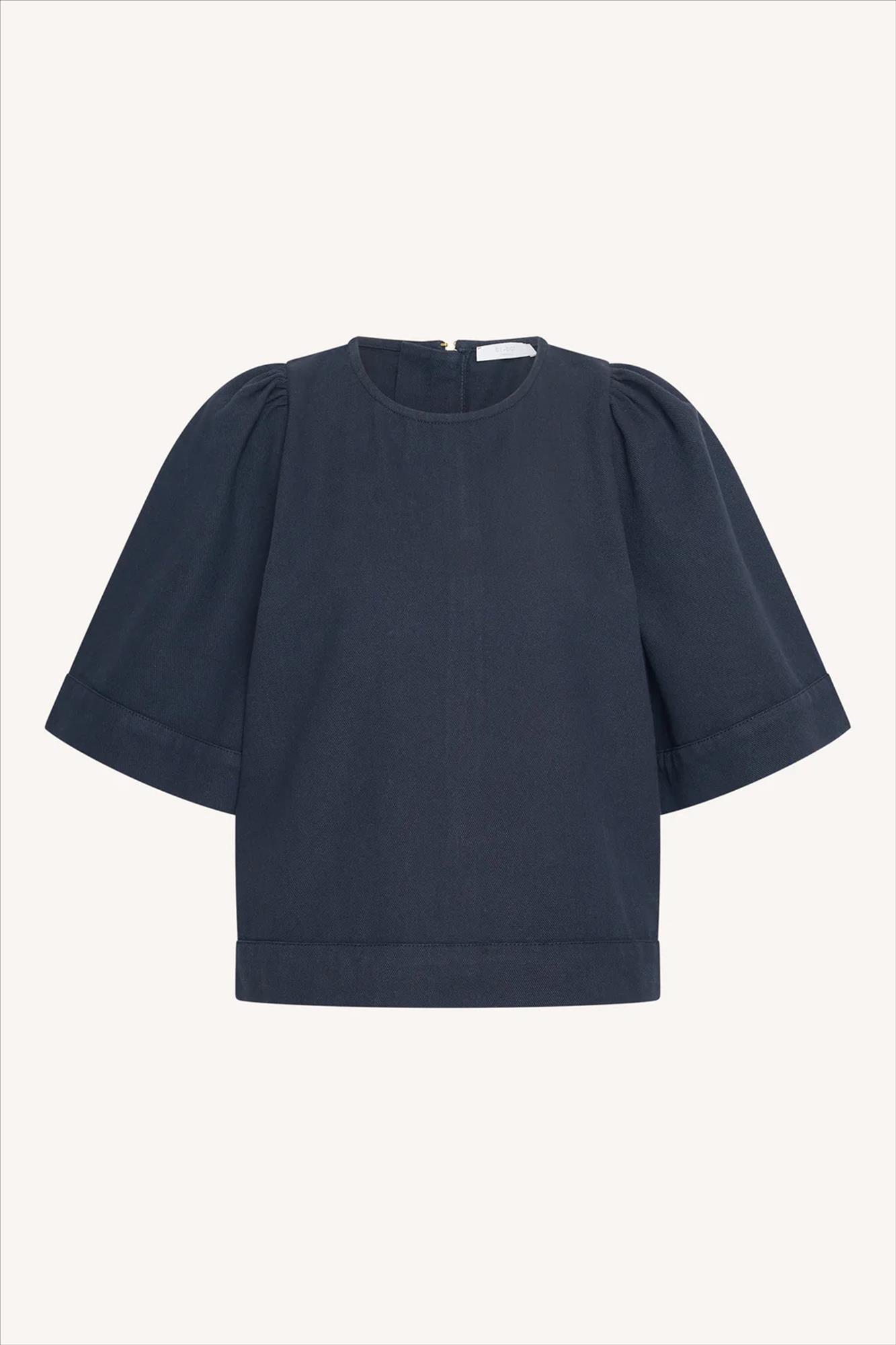 BY BAR - Donkerblauwe Olivia Twill blouse