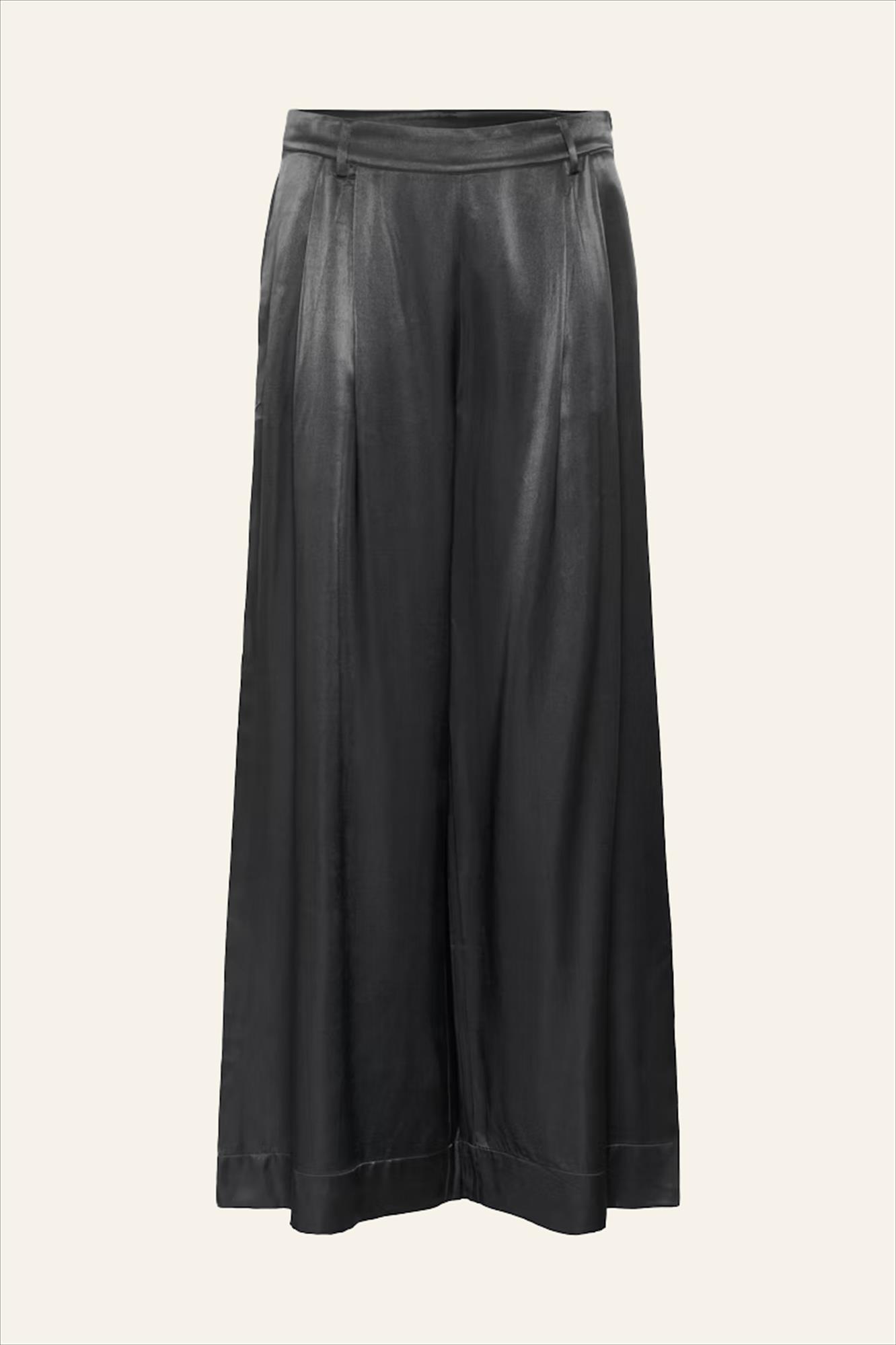 My Essential Wardrobe - Donkergrijze Estelle wide broek