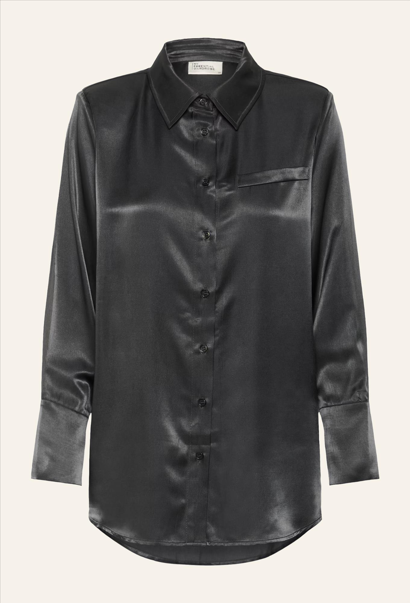 My Essential Wardrobe - Donkergrijze Estelle blouse