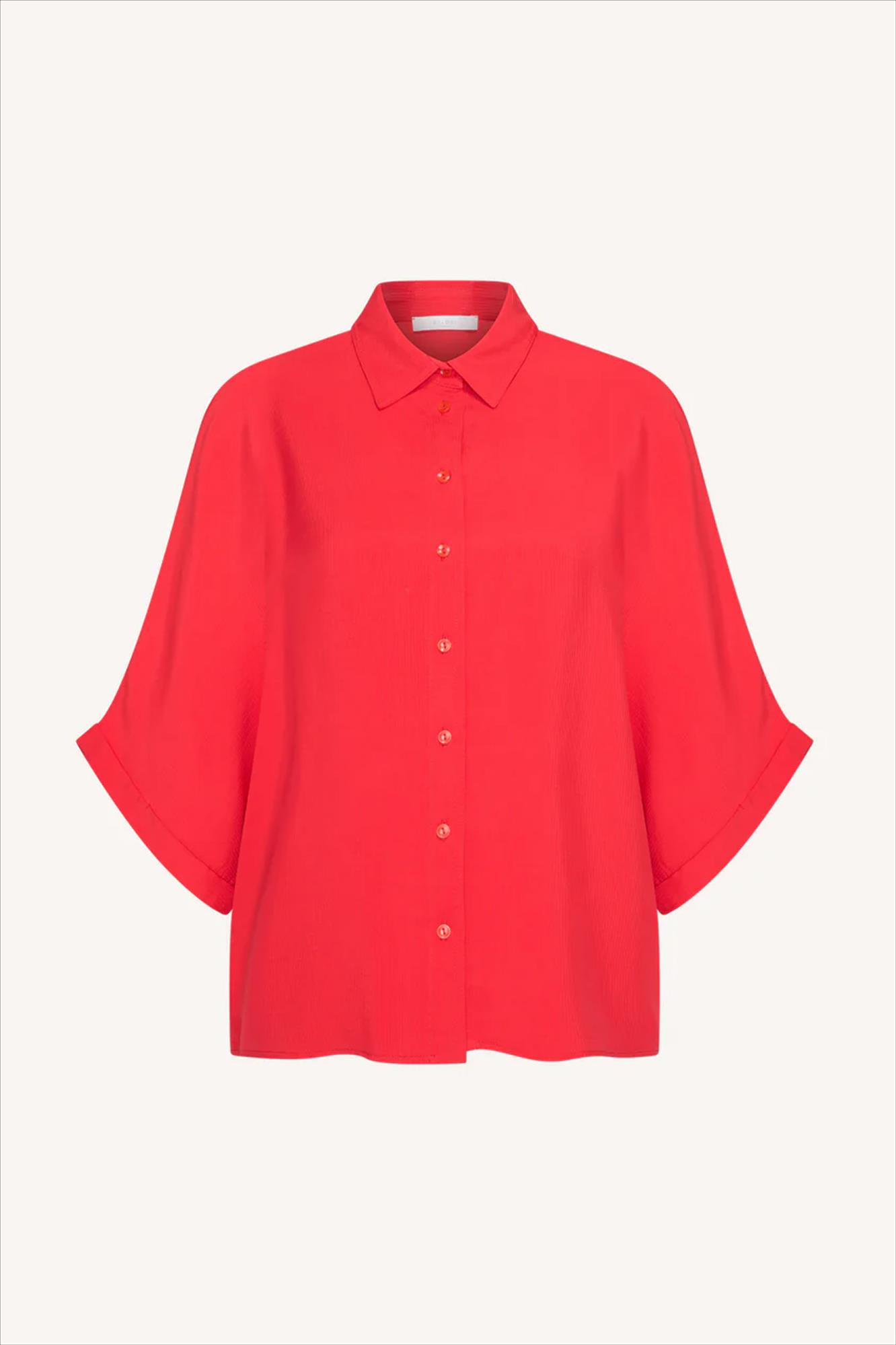 BY BAR - Rode Sunny Satin Stripe blouse