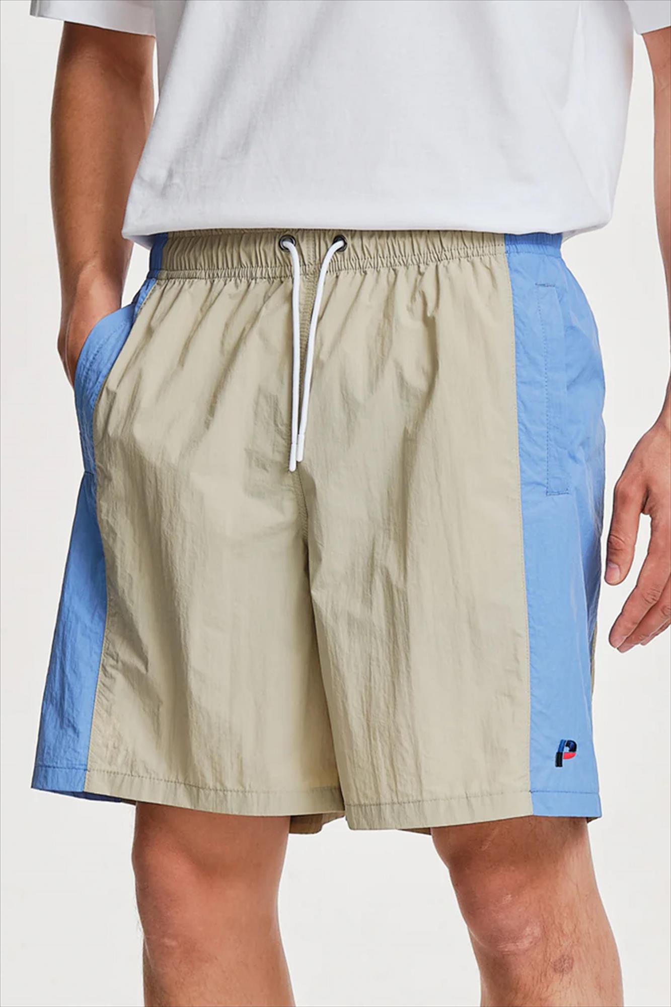 PARLEZ - Beige-Lichtblauwe Copa short