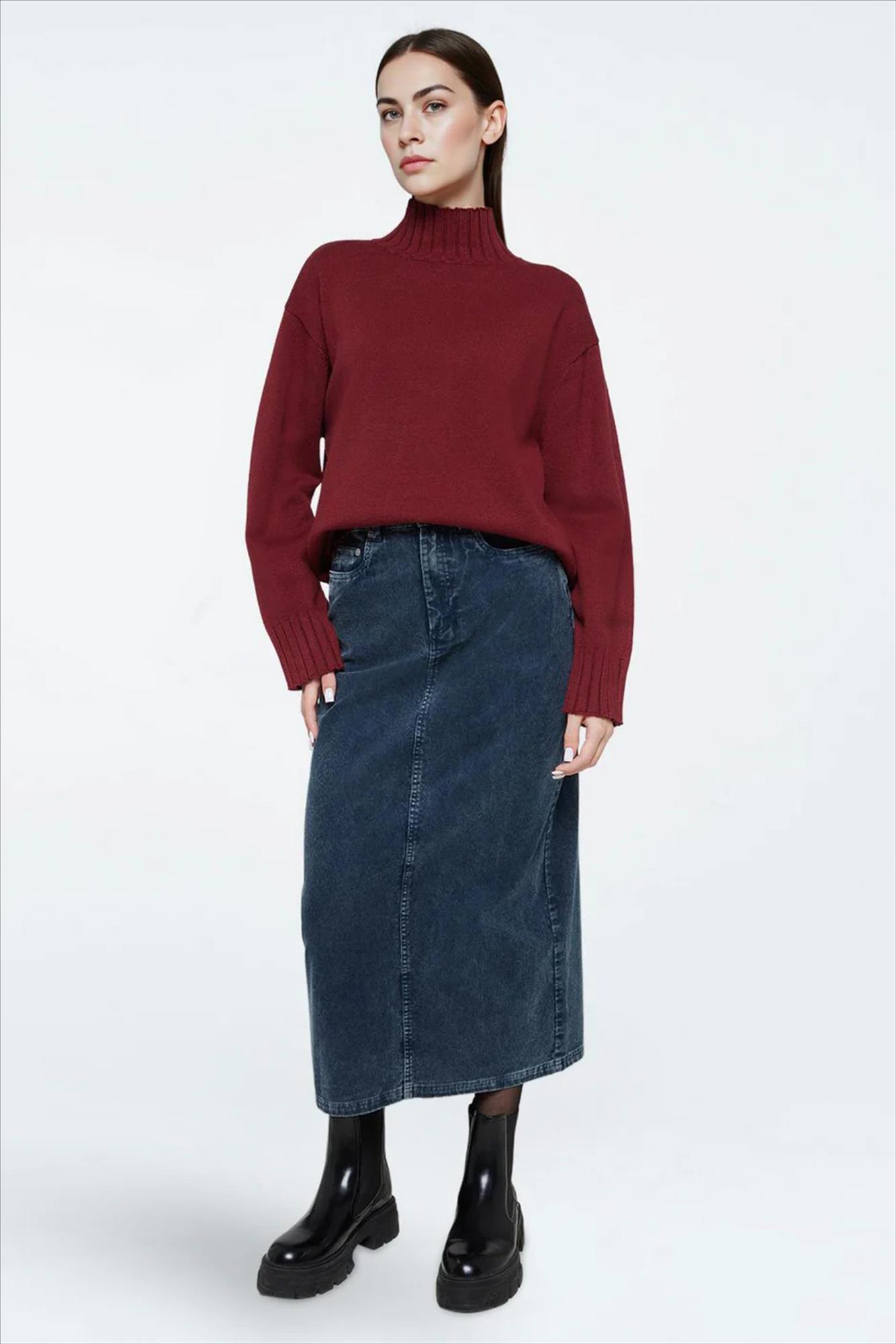 Minimum - Blauwe Siara midi rok