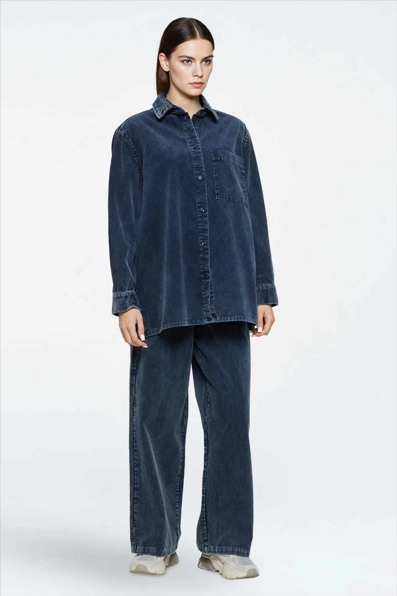 Minimum - Blauwe Layne blouse