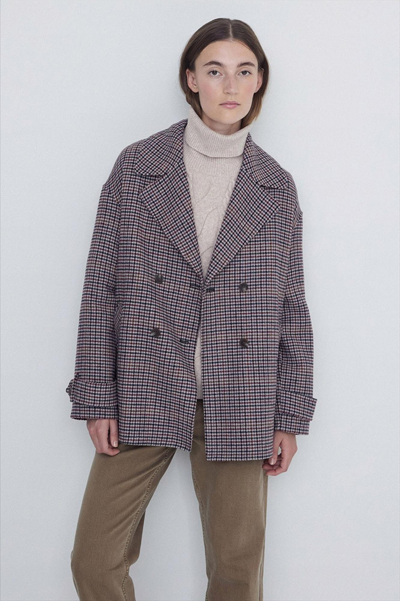 YERSE - Taupe-Bordeaux Vittoria mantel