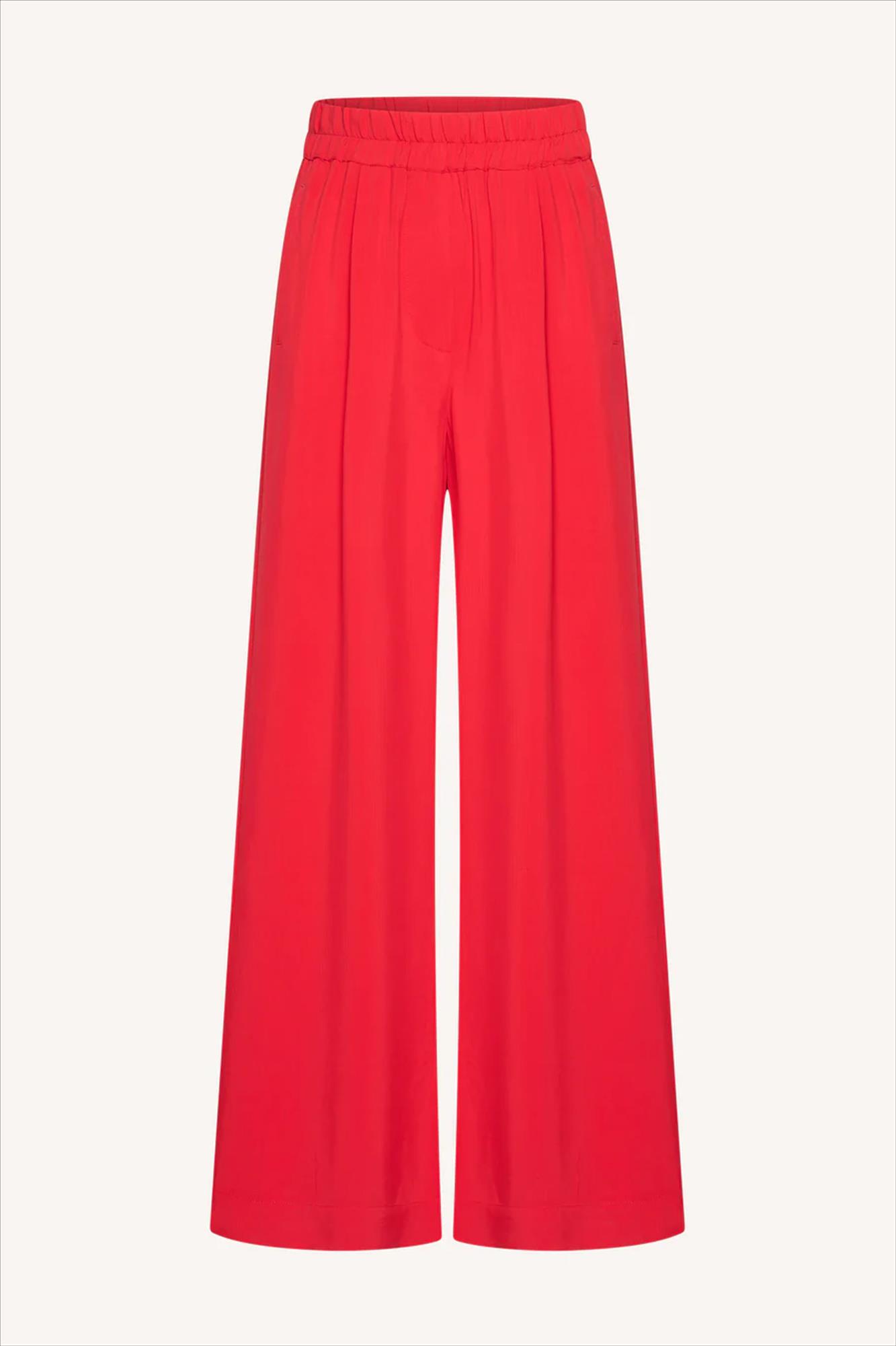 BY BAR - Rode Benji Satin Stripe broek