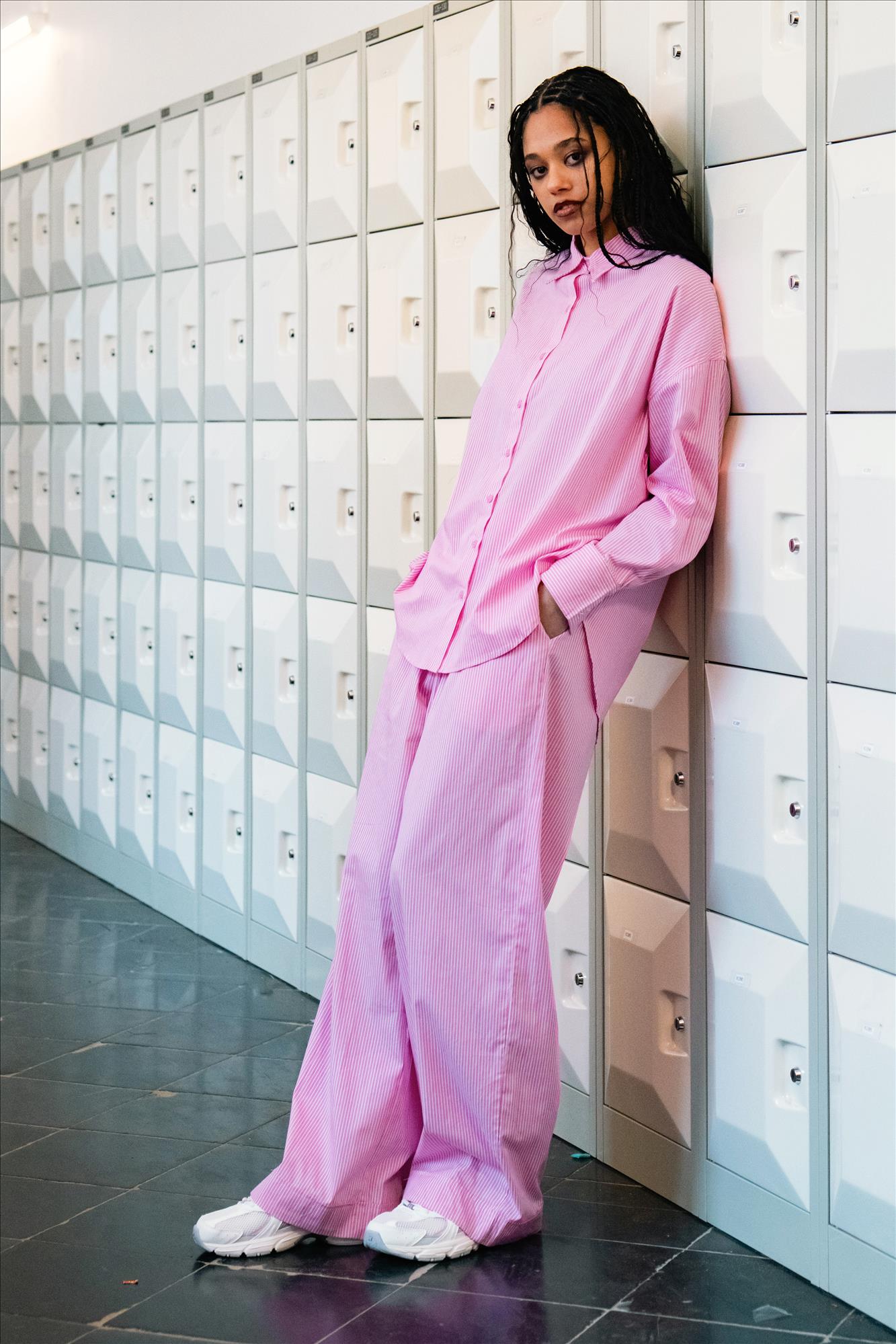 Grace & Mila - Roze-Witte Parmentier broek