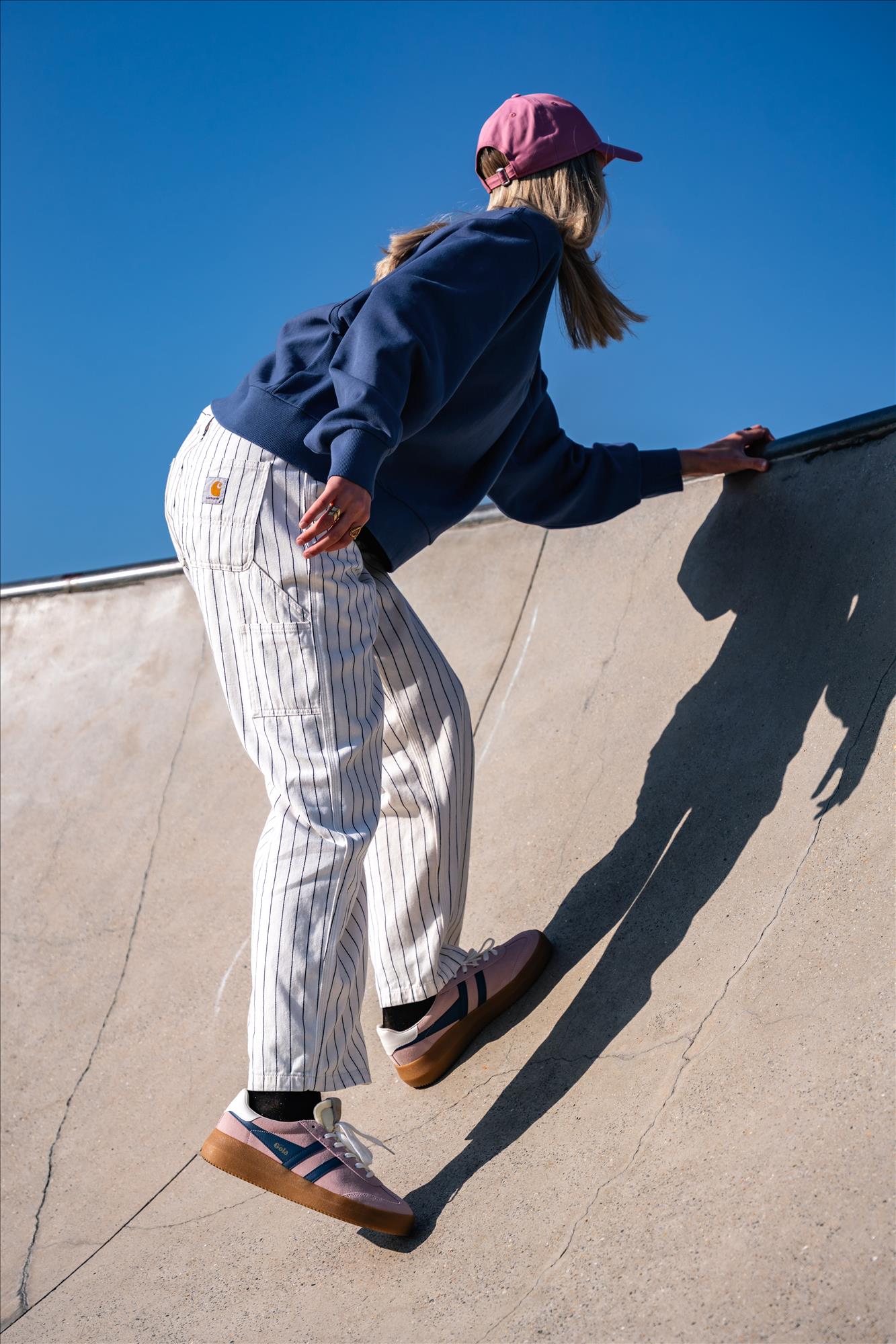 Carhartt WIP - Ecru Stripe Single Knee broek