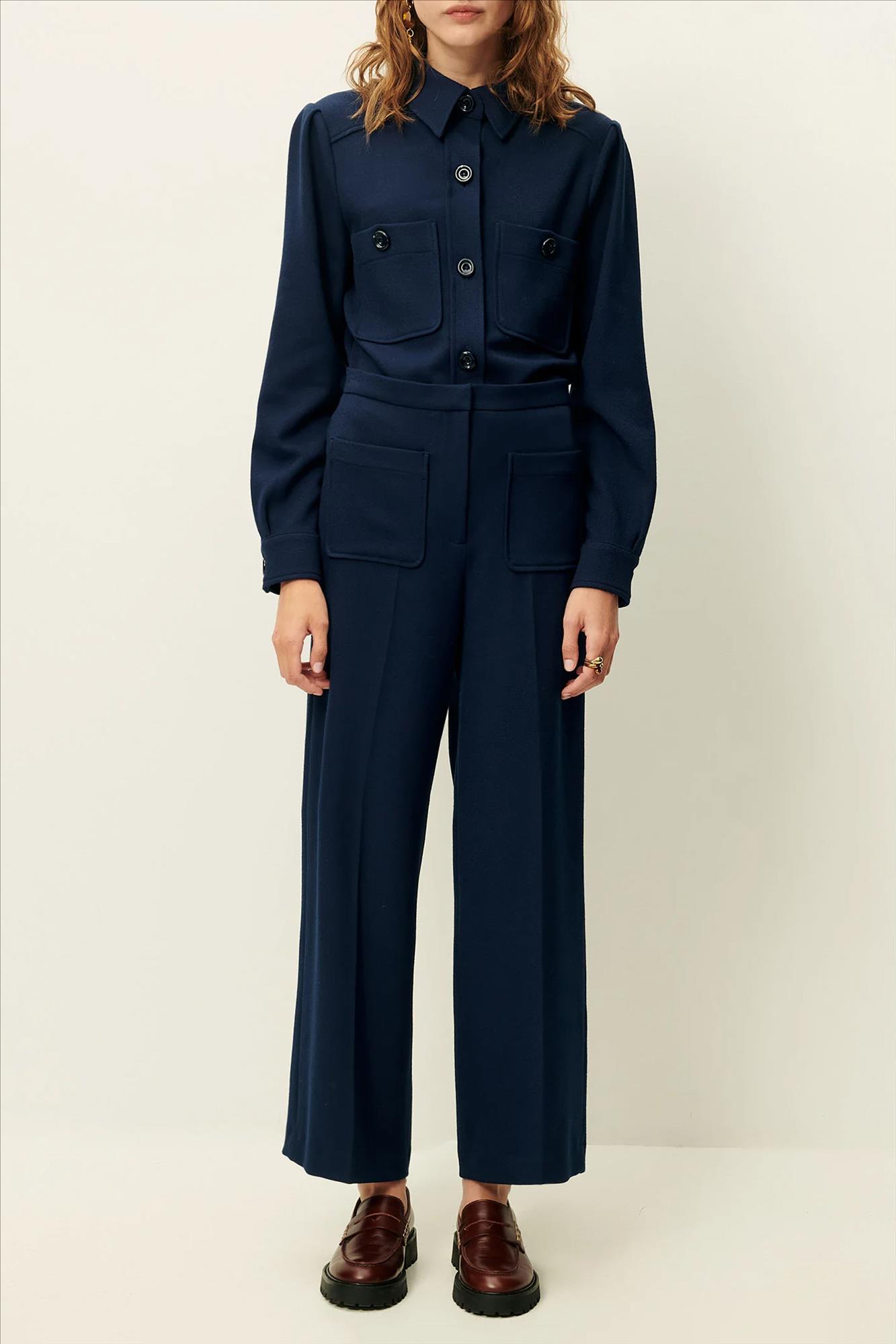 Sessùn - Donkerblauwe Alberwool broek