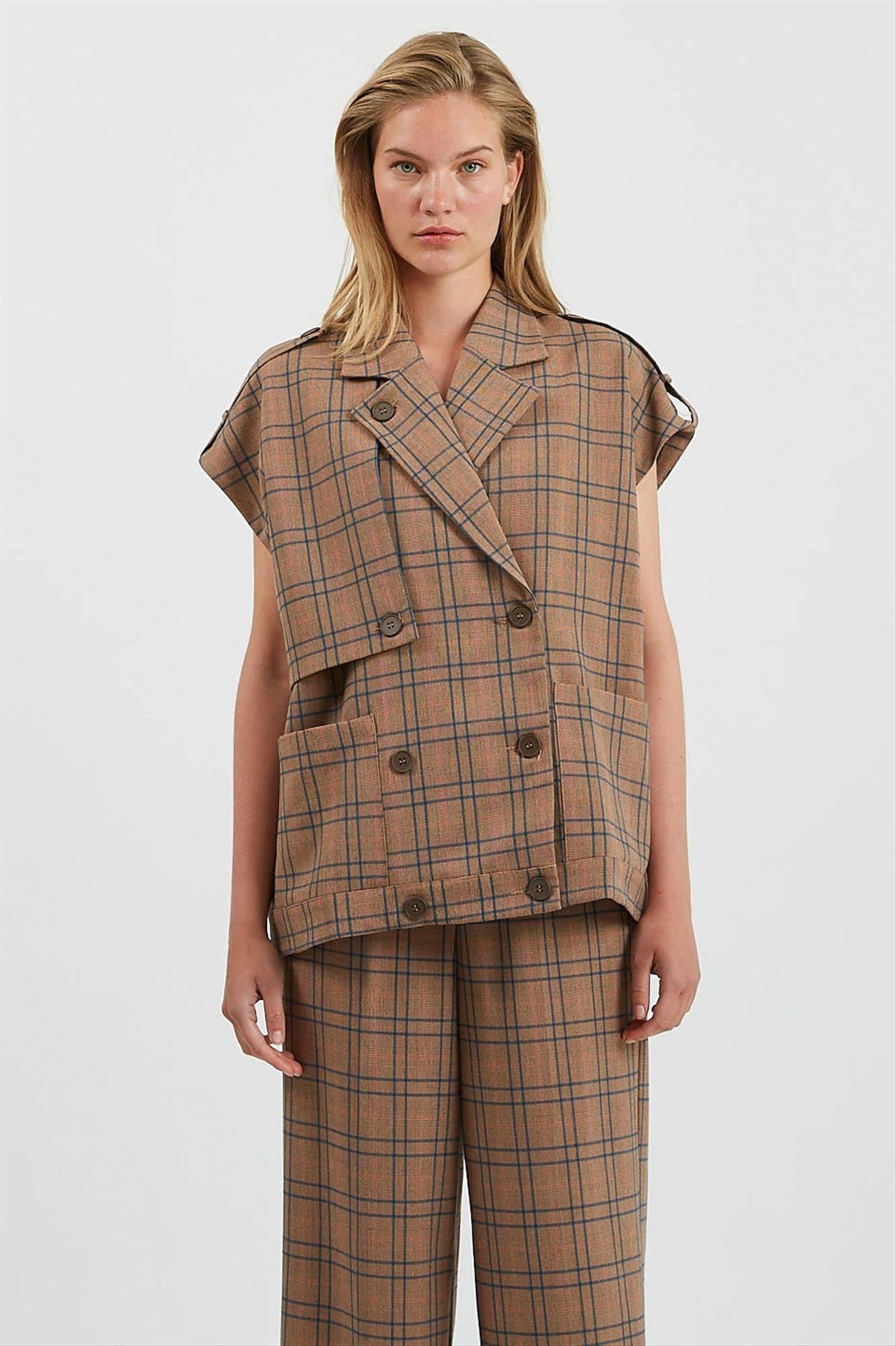 Minimum - Bruin Geruite Lagatha Vest