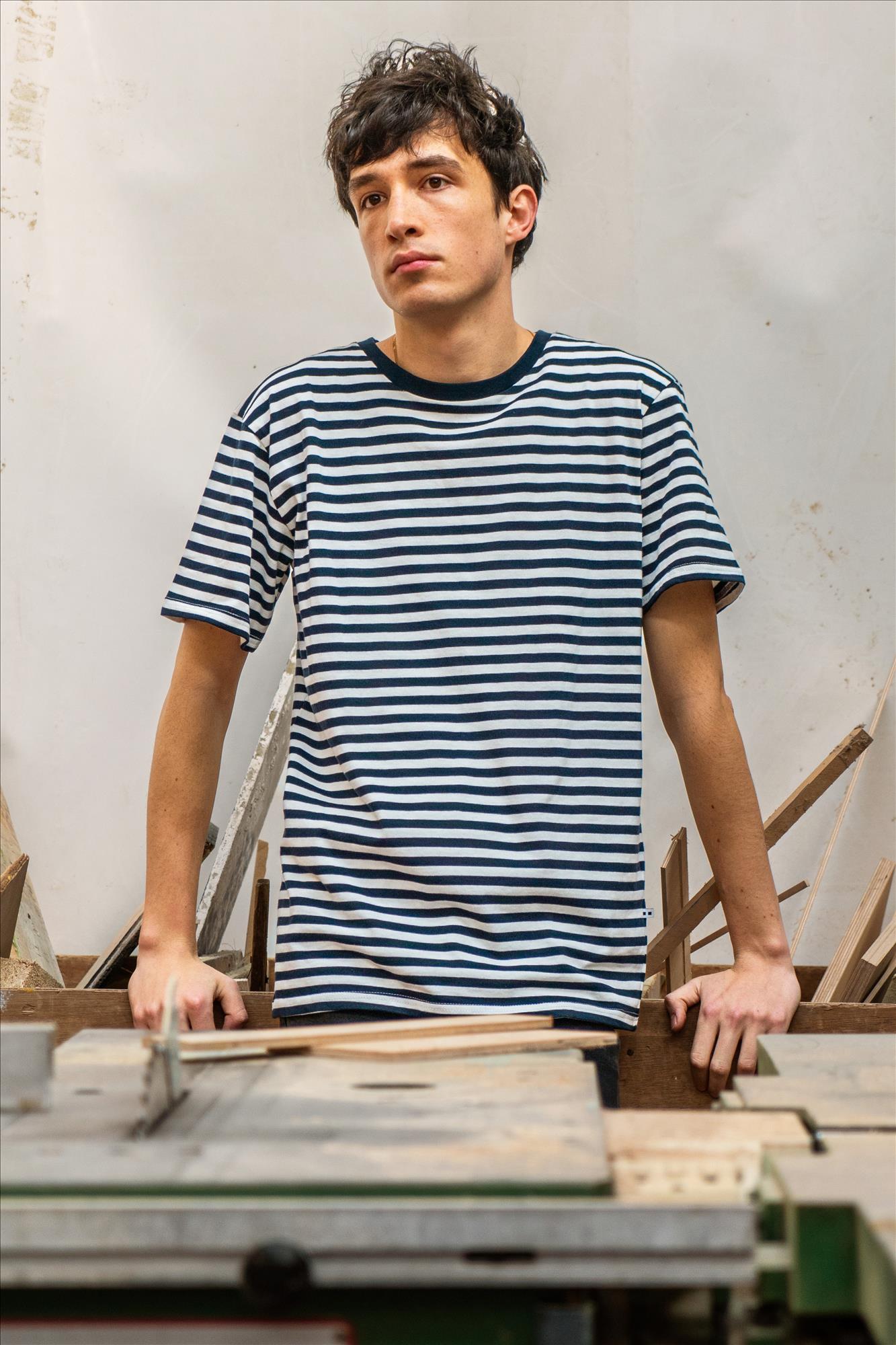 Minimum - Donkerblauw-wit gestreepte Jannus T-shirt