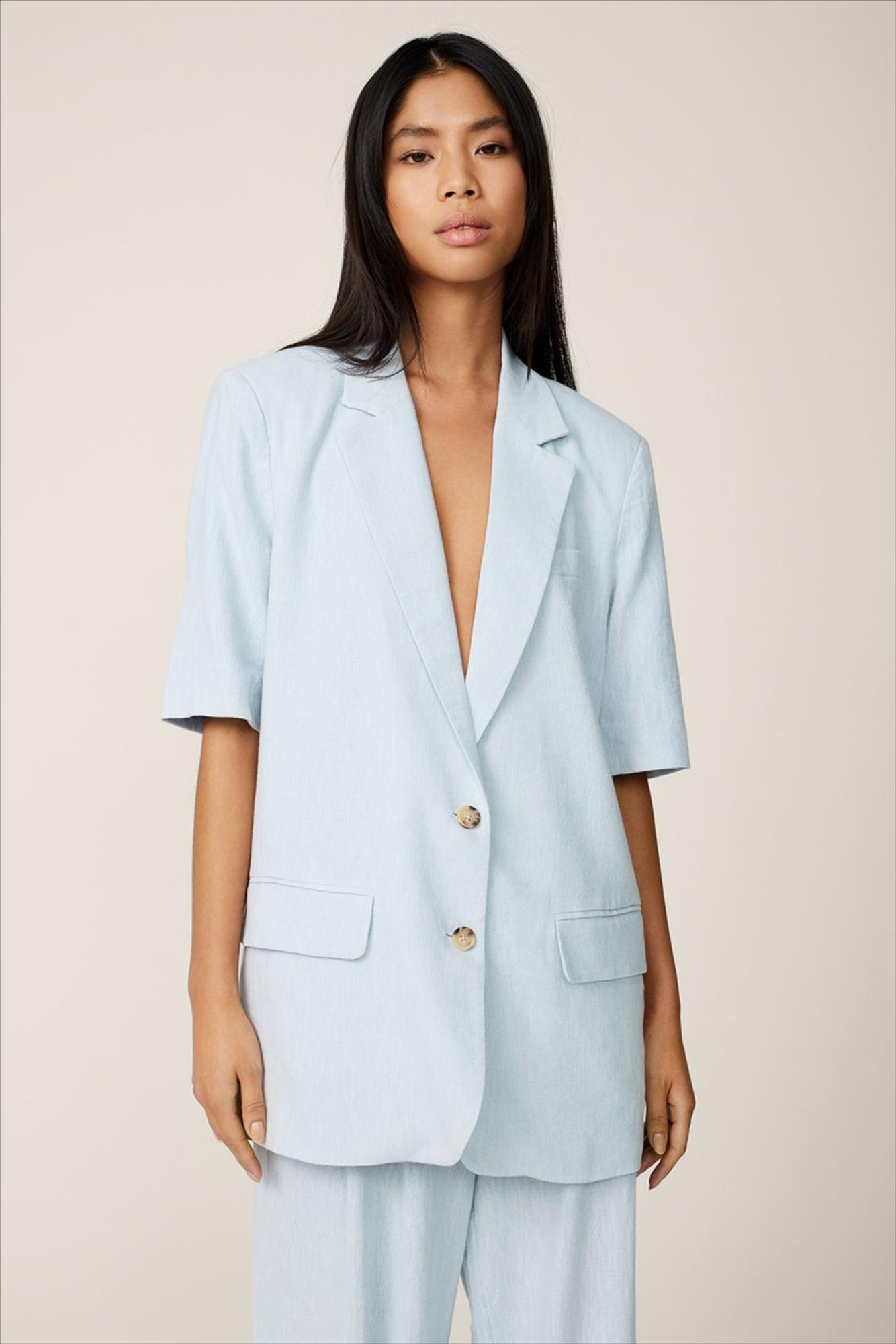 MOSS COPENHAGEN - Lichtblauwe Karima Ginia blazer