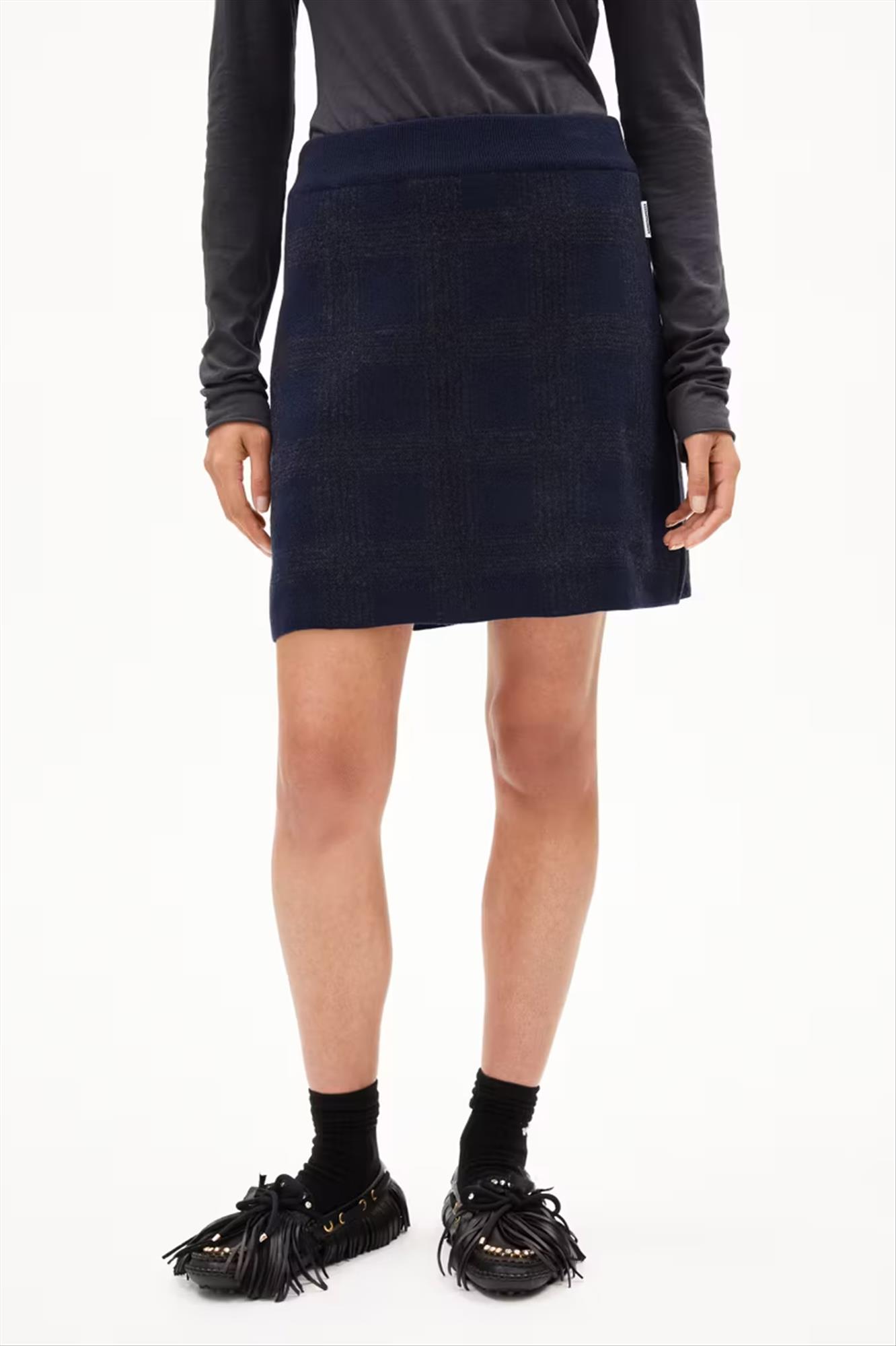 Armed Angels - Donkerblauwe Darlaa Check rok