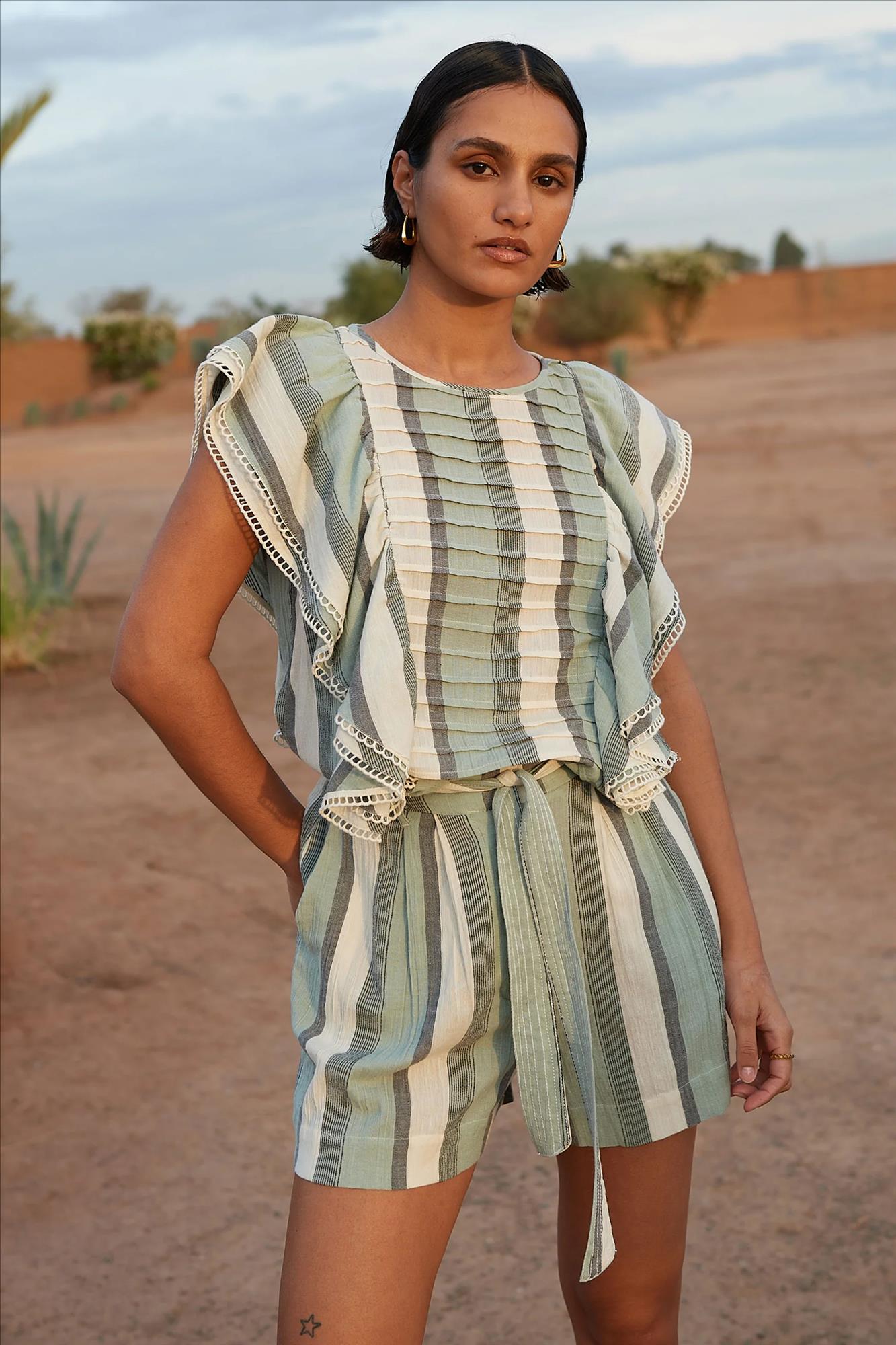 BY BAR - Muntgroene Selby Zaghora blouse