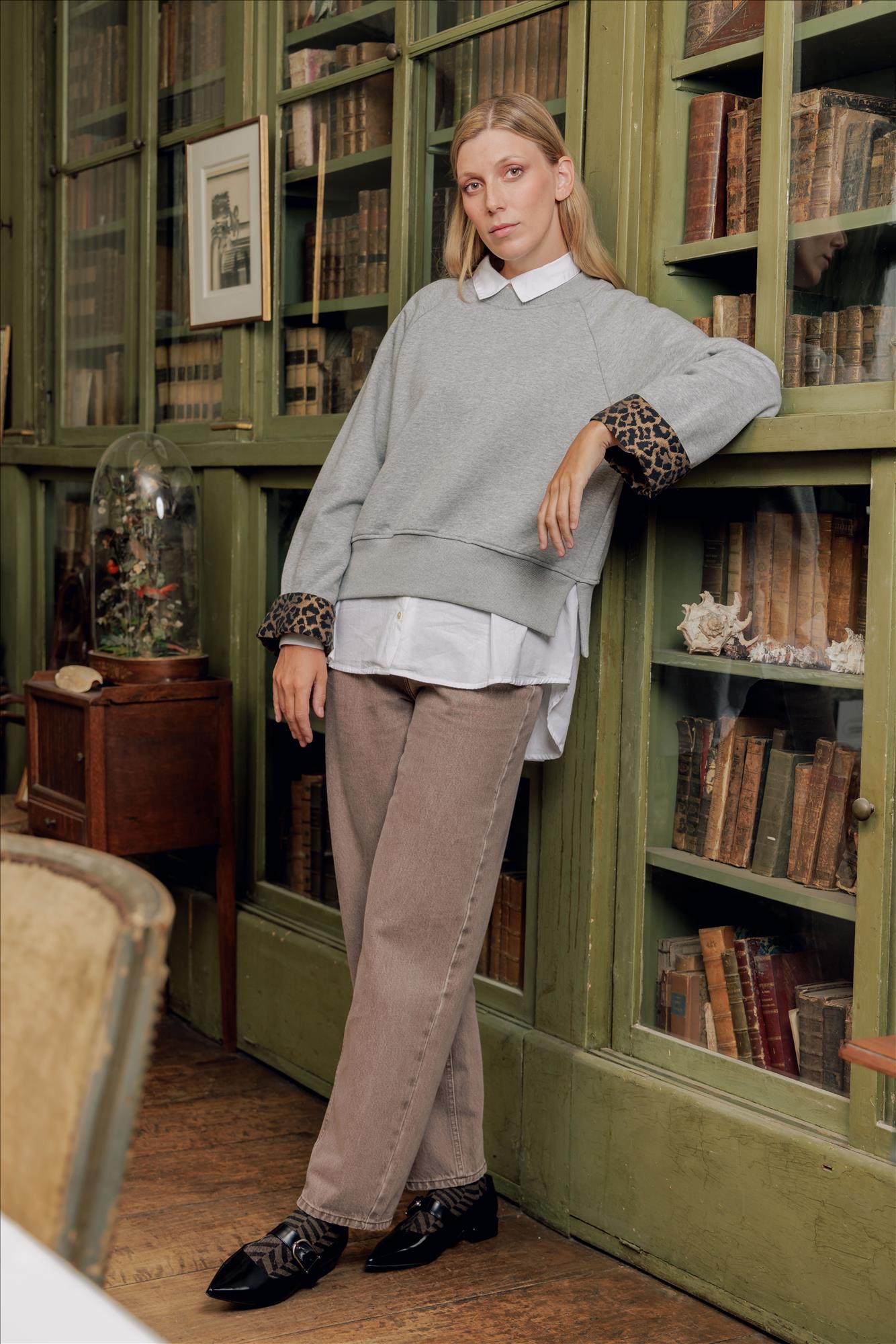 Pepe Jeans London - Grijsbruine Barrel Loose jeans