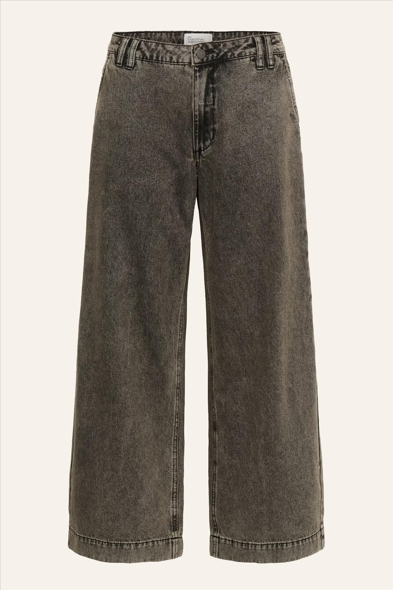 My Essential Wardrobe - Donkergrijze Tessa wide jeans