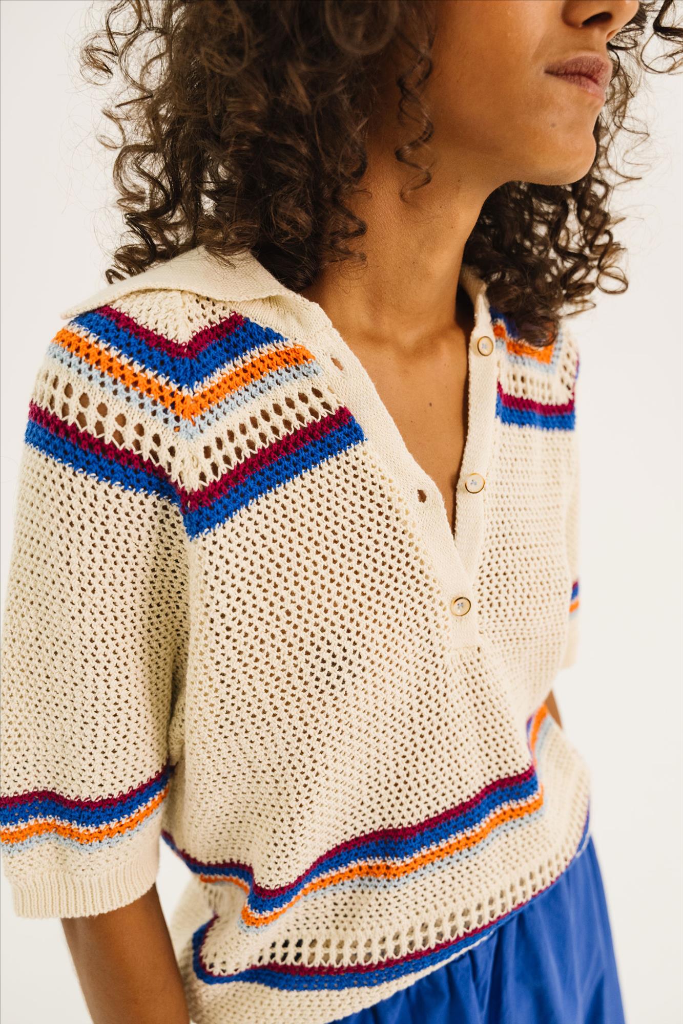 TINSELS - Ecru Eylin polo