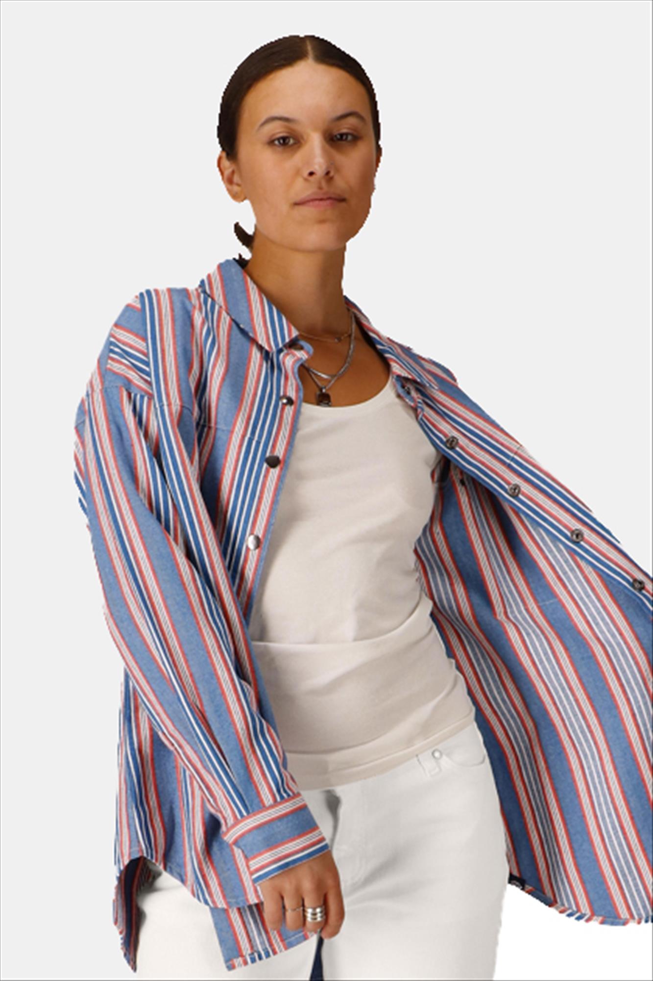 Lee Cooper - Blauw-Oranje Daline hemd