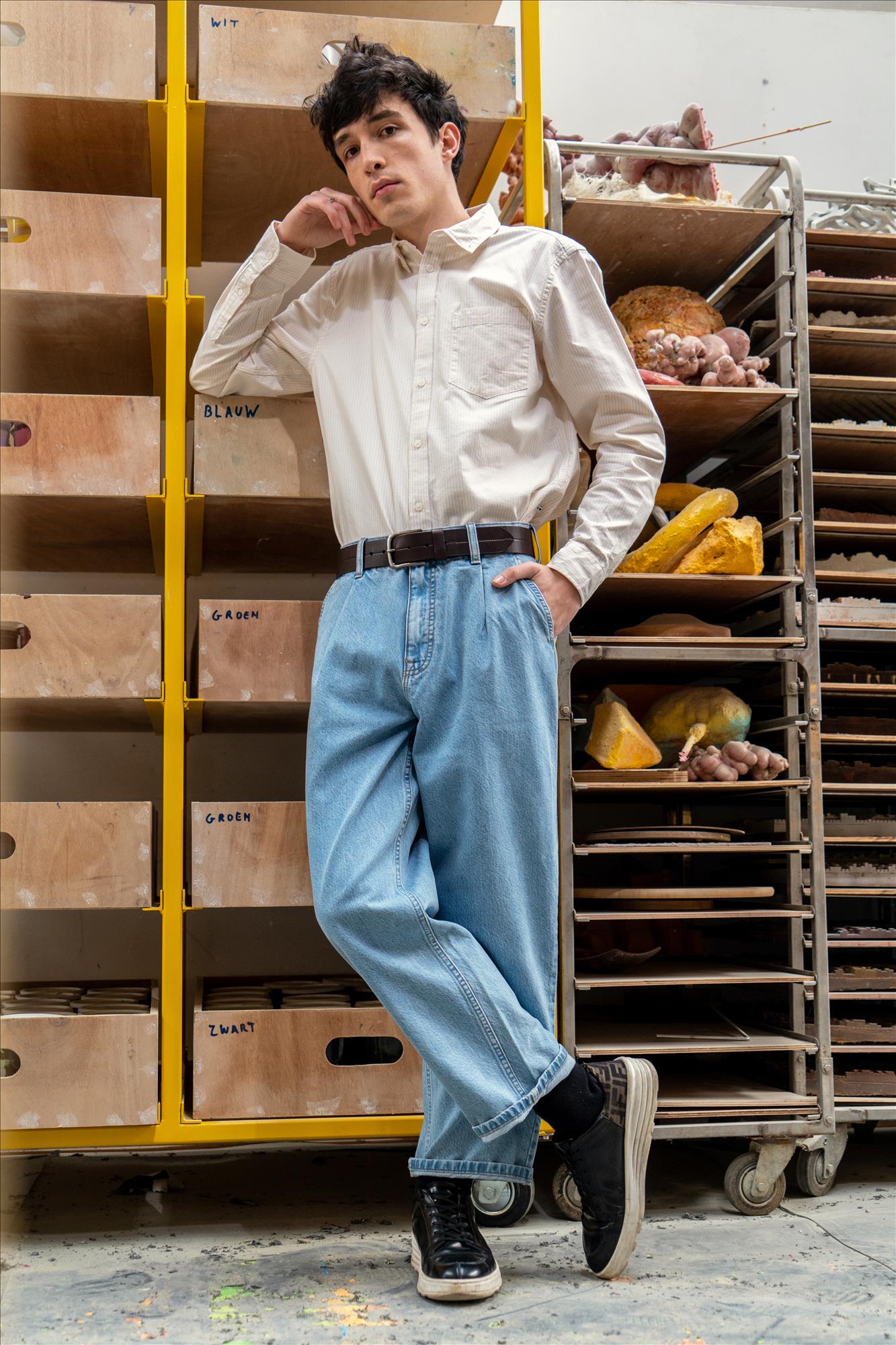 Lee - Lichtblauwe Loose Pleated jeans