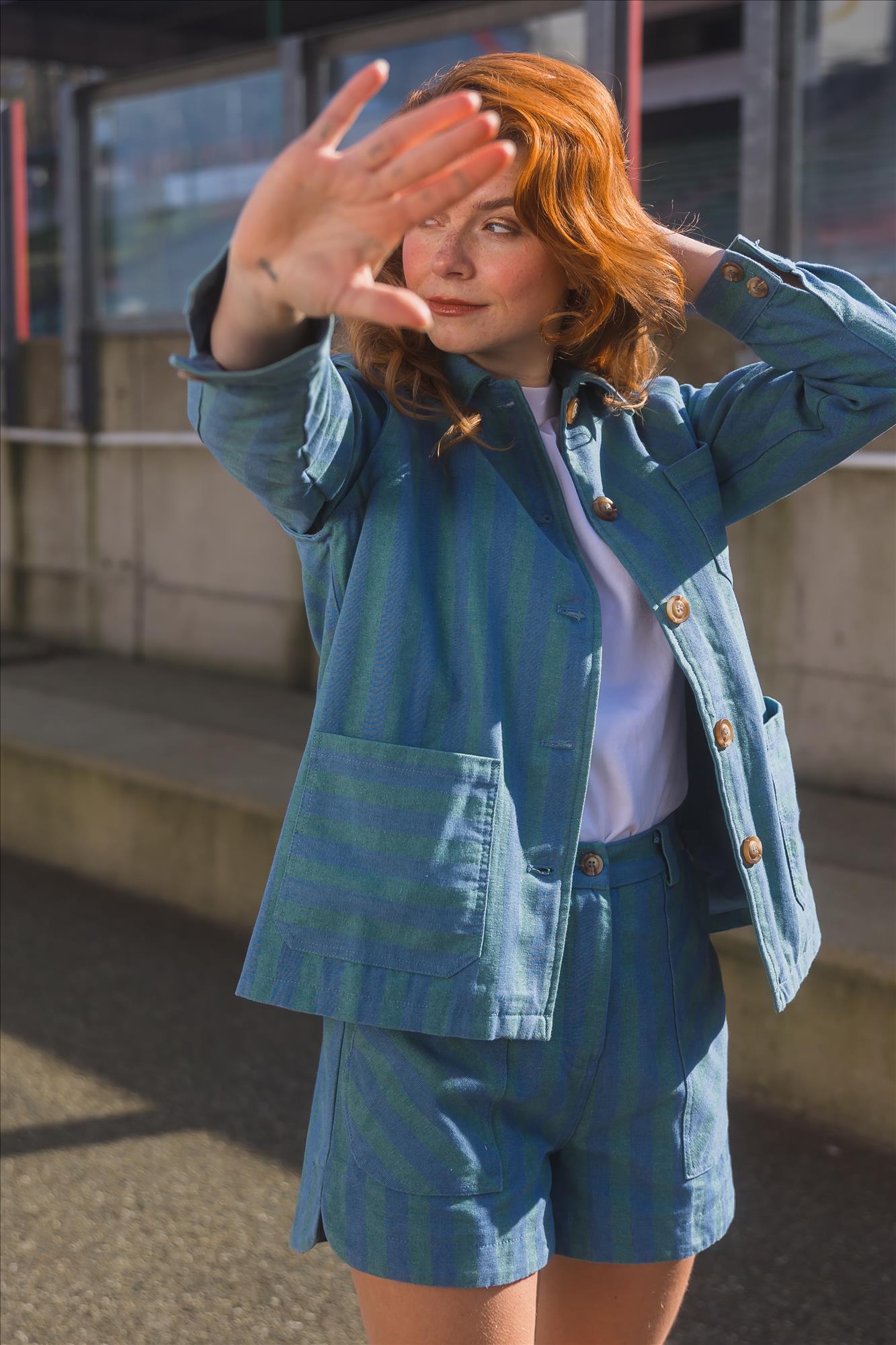 FRNCH - Groen-blauwe Lais blazer