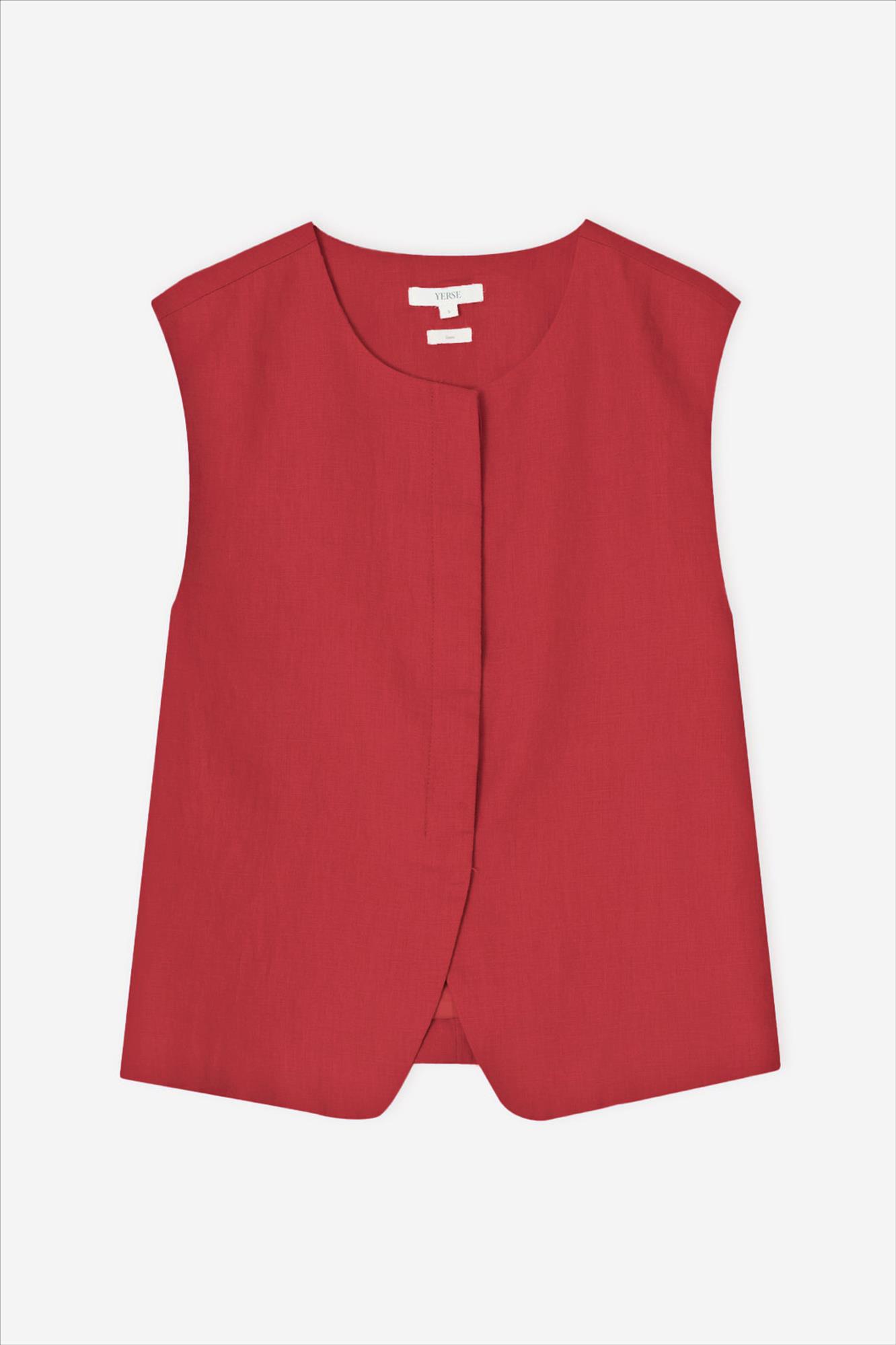YERSE - Framboosrood Sleeveless jasje