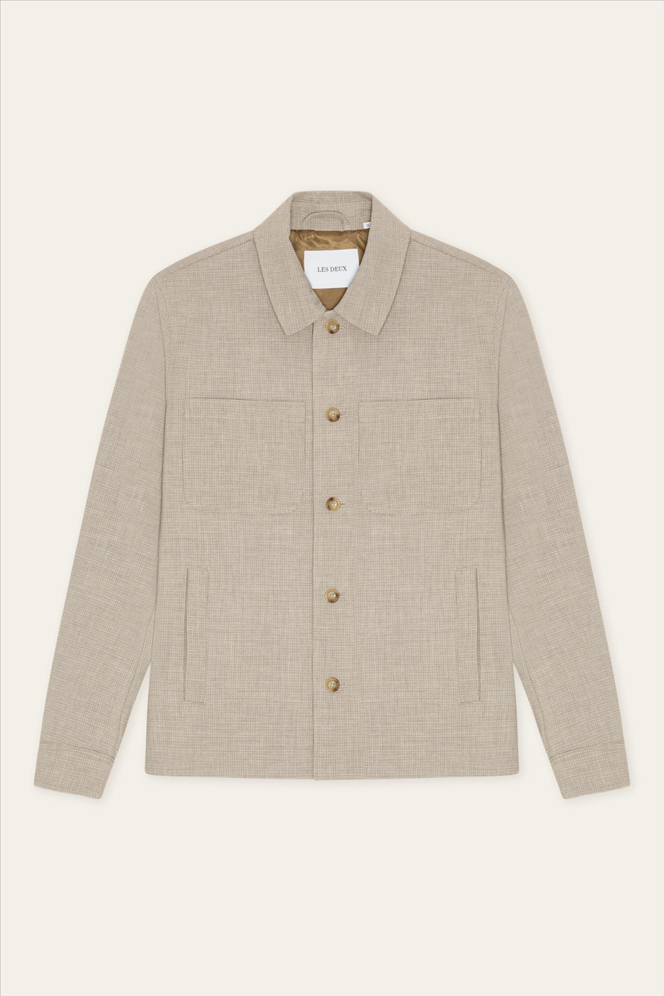 LES DEUX  - Beige Mini Check Hybrid jasje